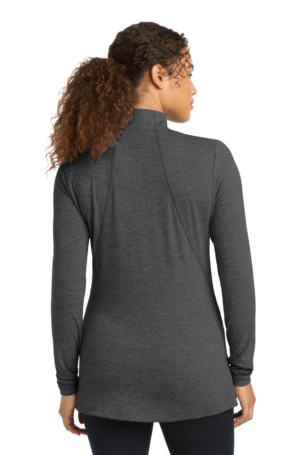 Graphite Hthr Sport-Tek Women's Exchange 1.5 Long Sleeve 1/2-Zip LST711
