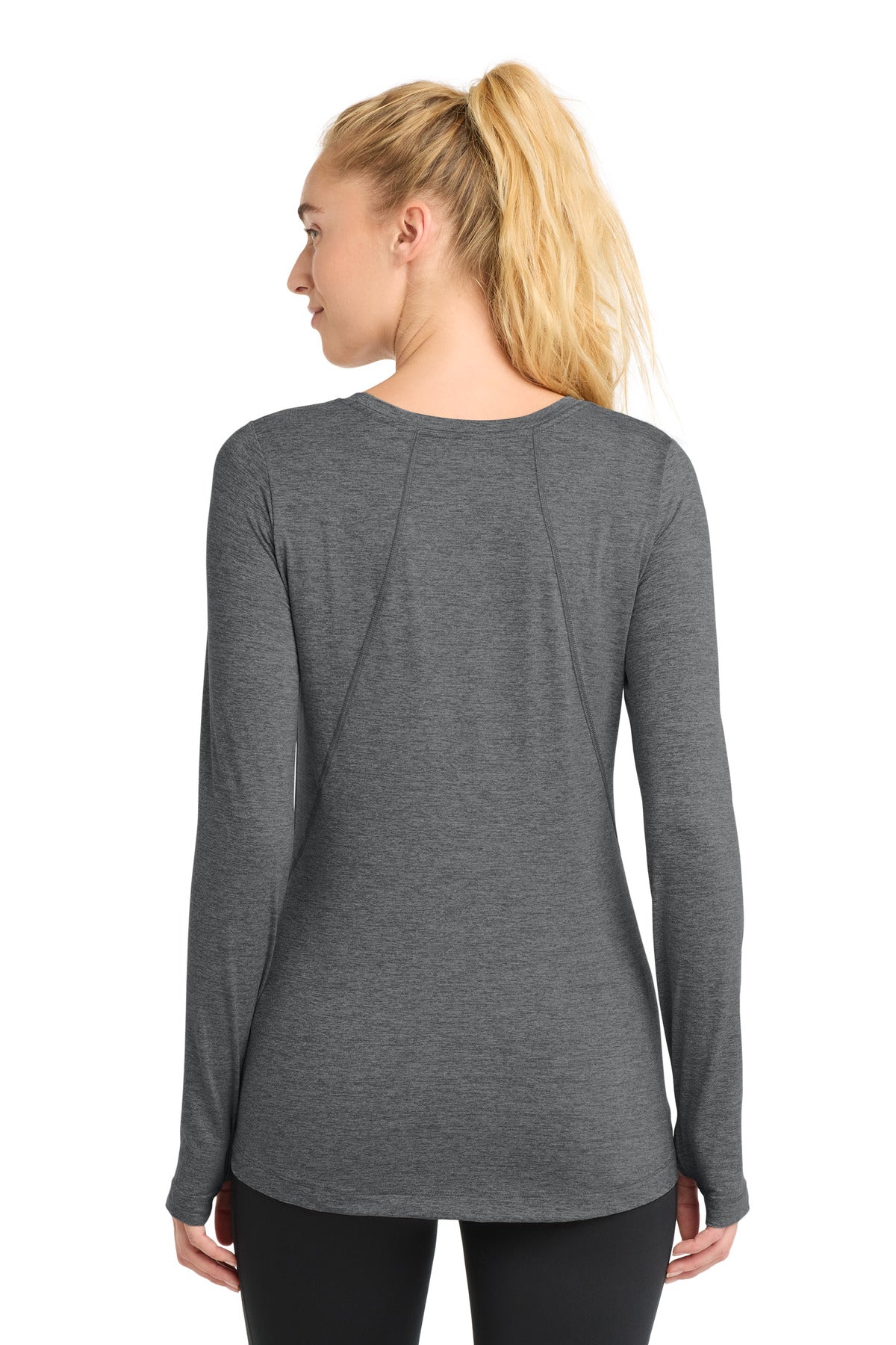 Graphite Hthr Sport-Tek Women's Exchange 1.5 Long Sleeve Crew LST710