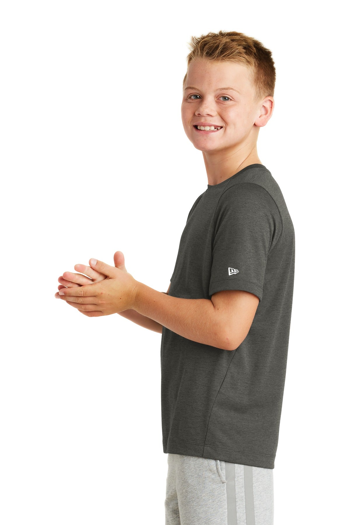 Graphite New Era Youth Series Performance Crew Tee. YNEA200
