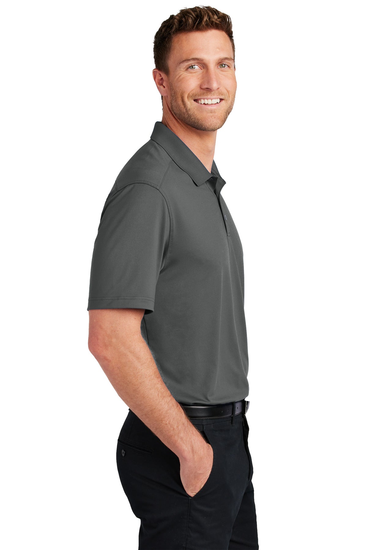 Graphite Port Authority City Stretch Flat Knit Polo K683