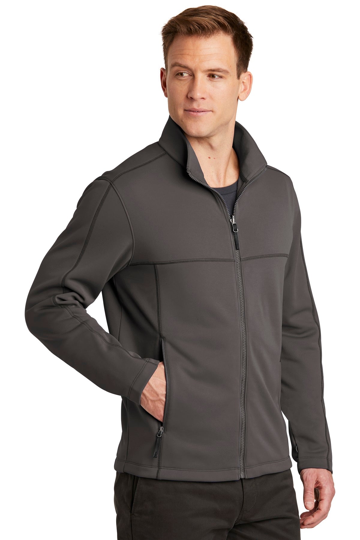 Graphite Port Authority Collective Smooth Fleece Jacket. F904