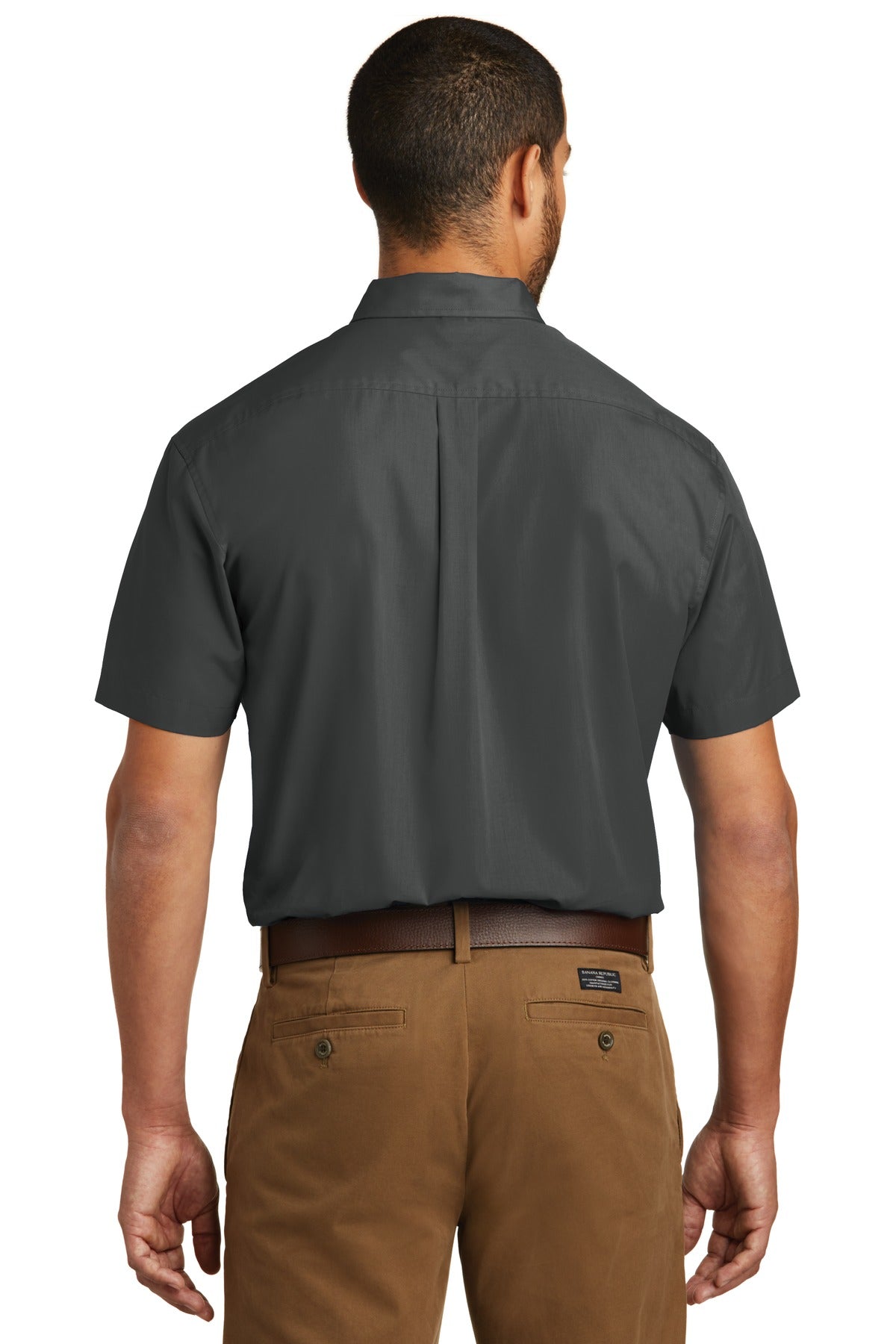 Graphite Port Authority Short Sleeve Carefree Poplin Shirt. W101