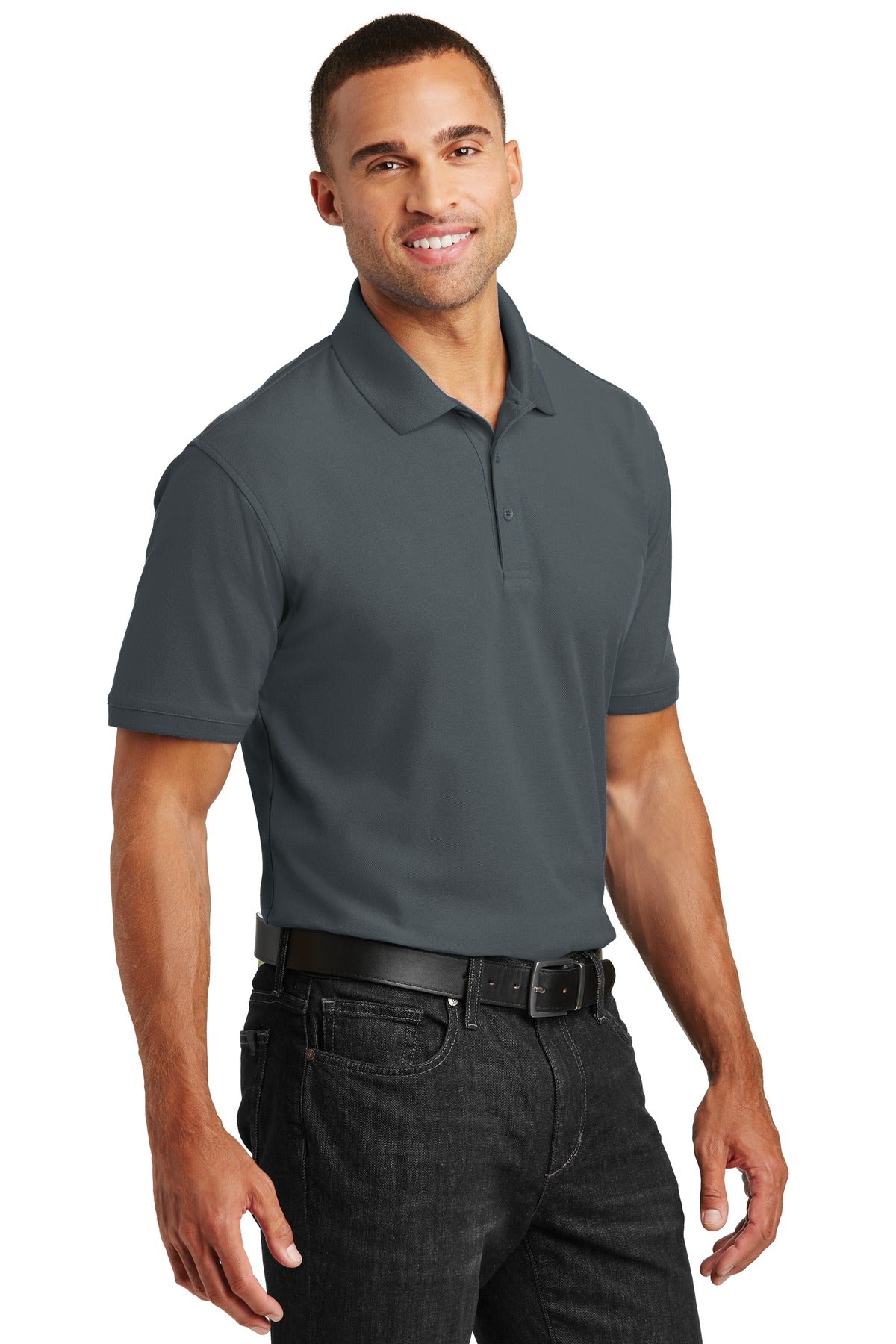 Graphite Port Authority Tall Core Classic Pique Polo. TLK100