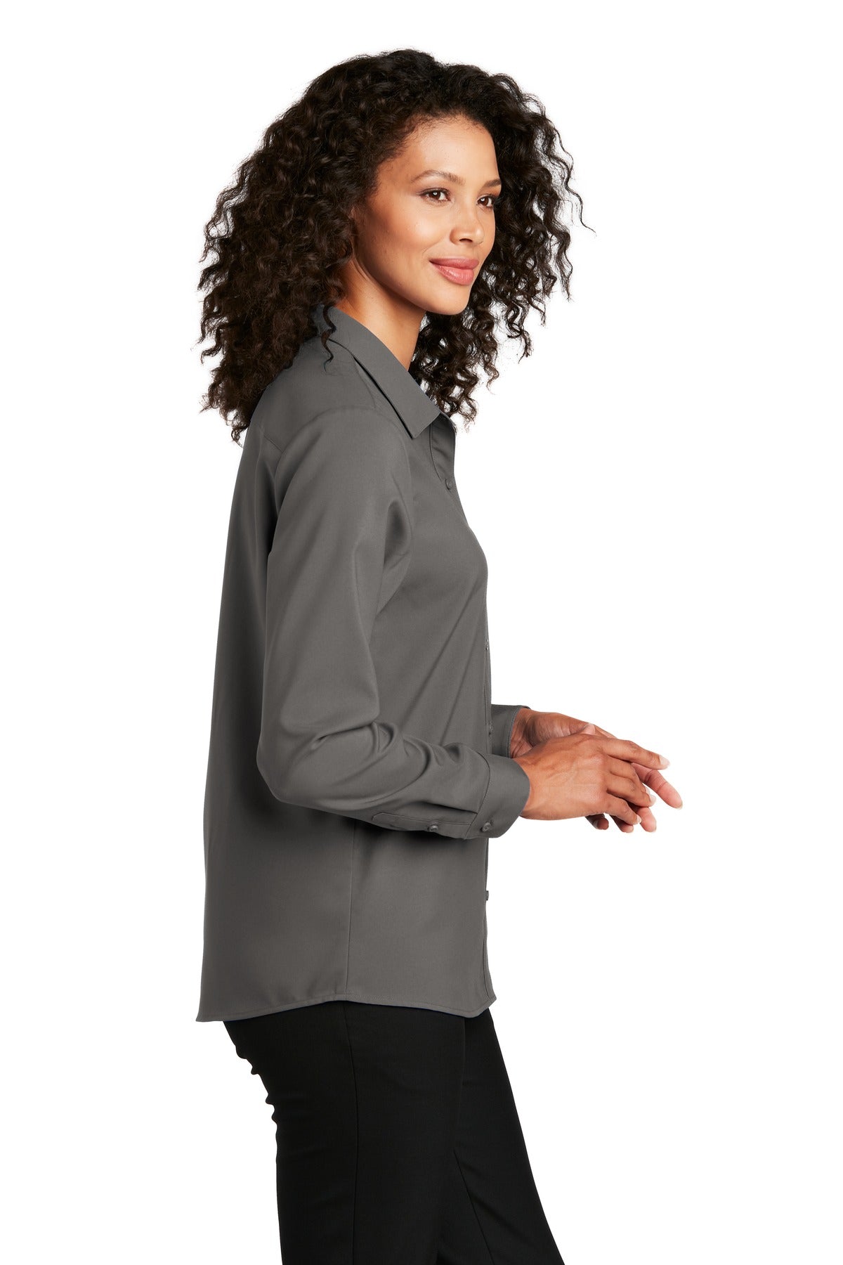 Graphite Port Authority Women's Long Sleeve Performance Staff Shirt LW401