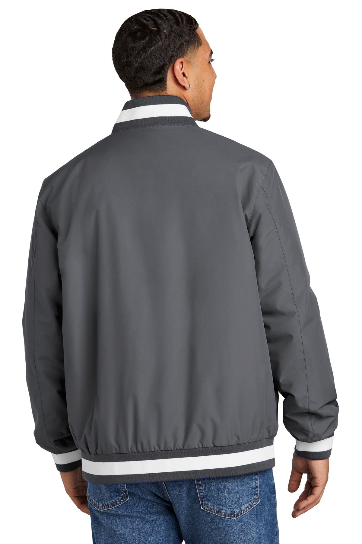 Graphite Sport-Tek Insulated Varsity Jacket JST58