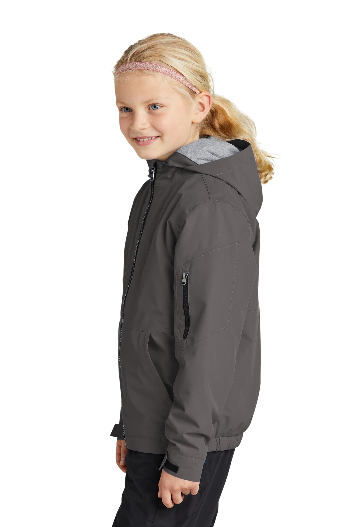 Graphite Sport-Tek Youth Waterproof Insulated Jacket YST56