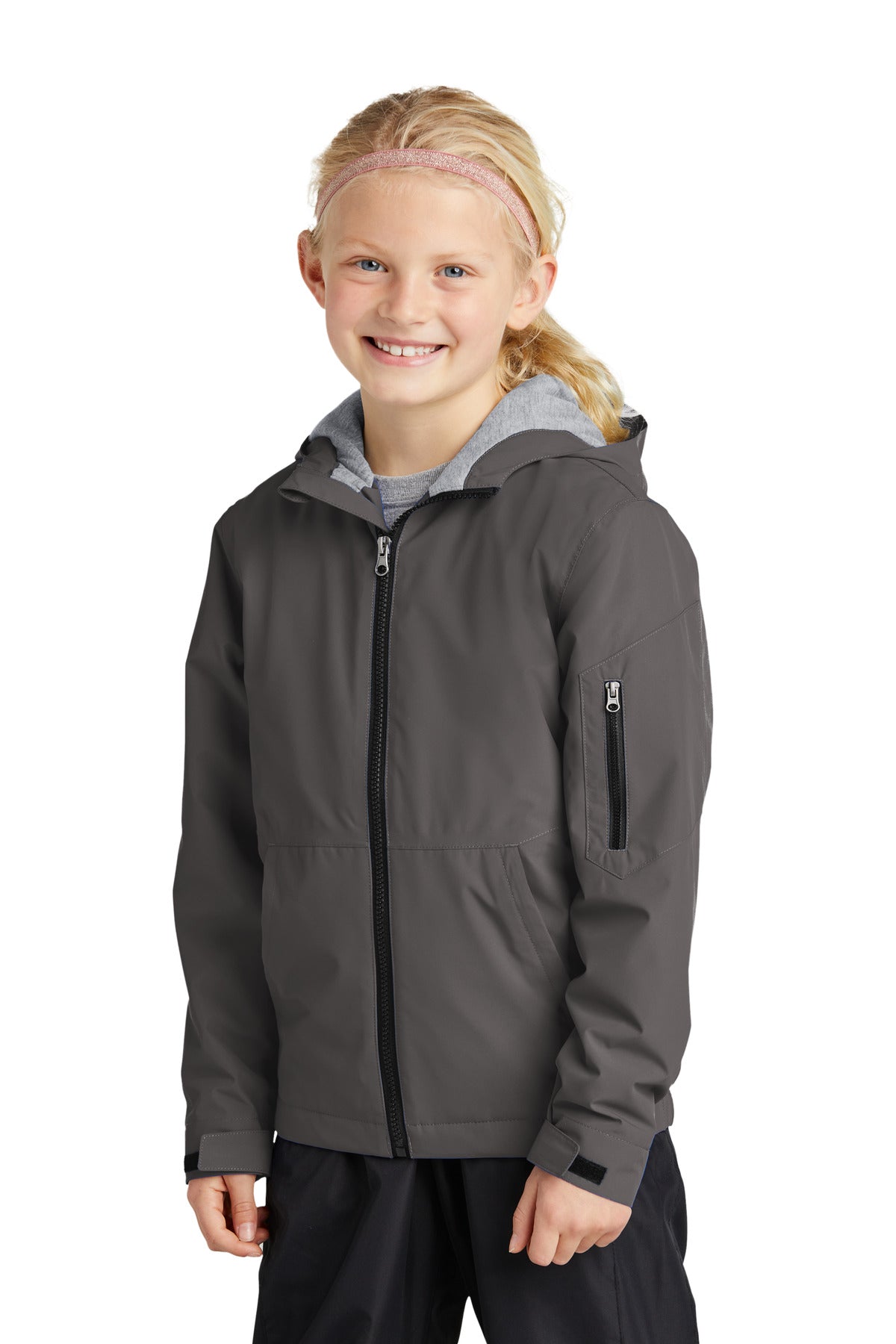 Graphite Sport-Tek Youth Waterproof Insulated Jacket YST56