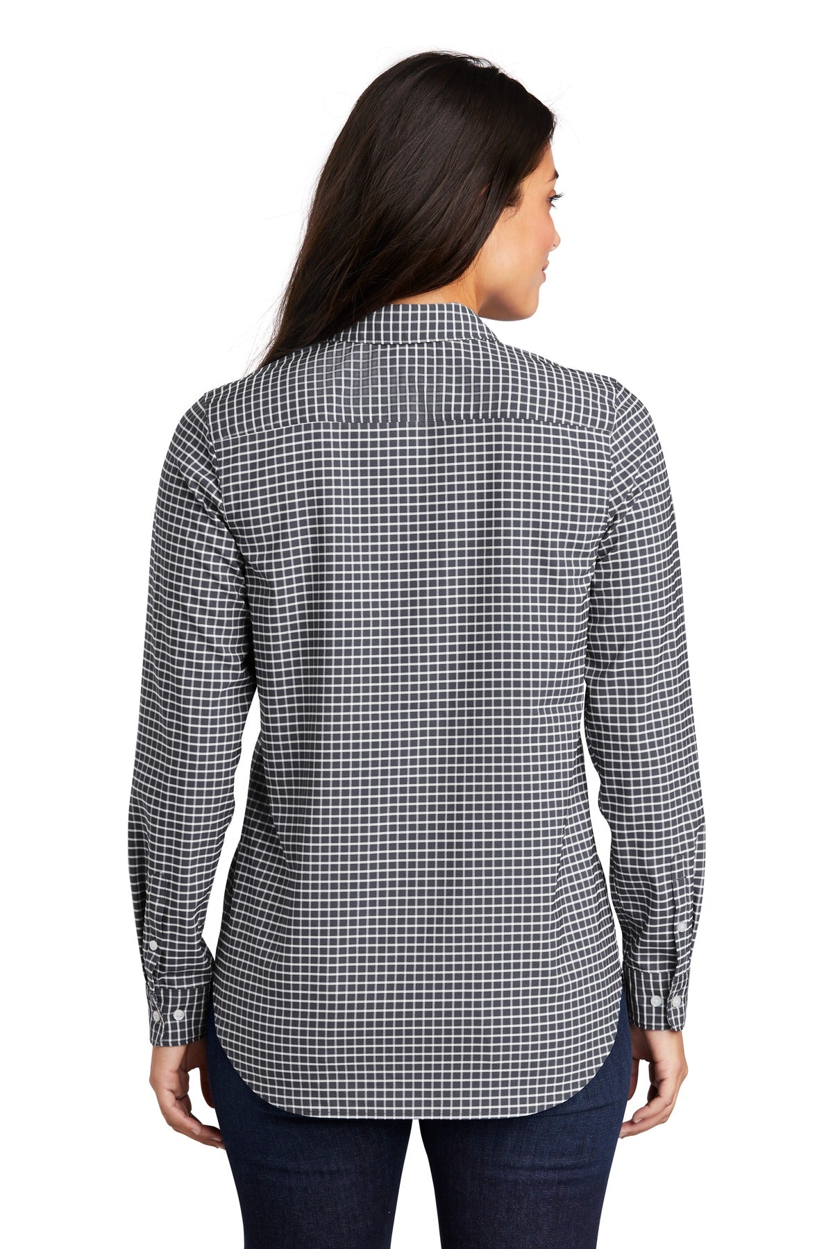 Graphite/White Port Authority Ladies City Stretch Tunic LW680