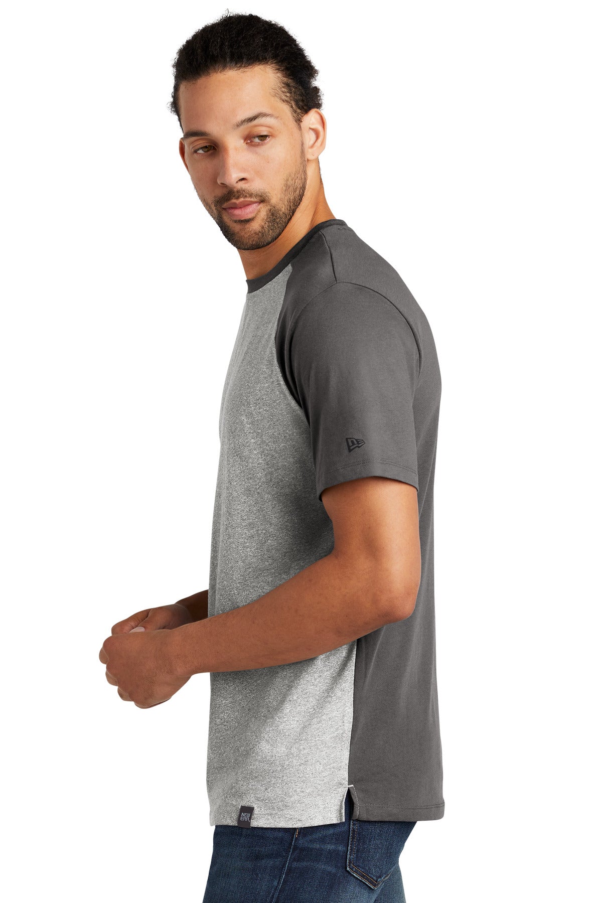 Graph/Lt Gr Tw New Era Heritage Blend Varsity Tee. NEA107