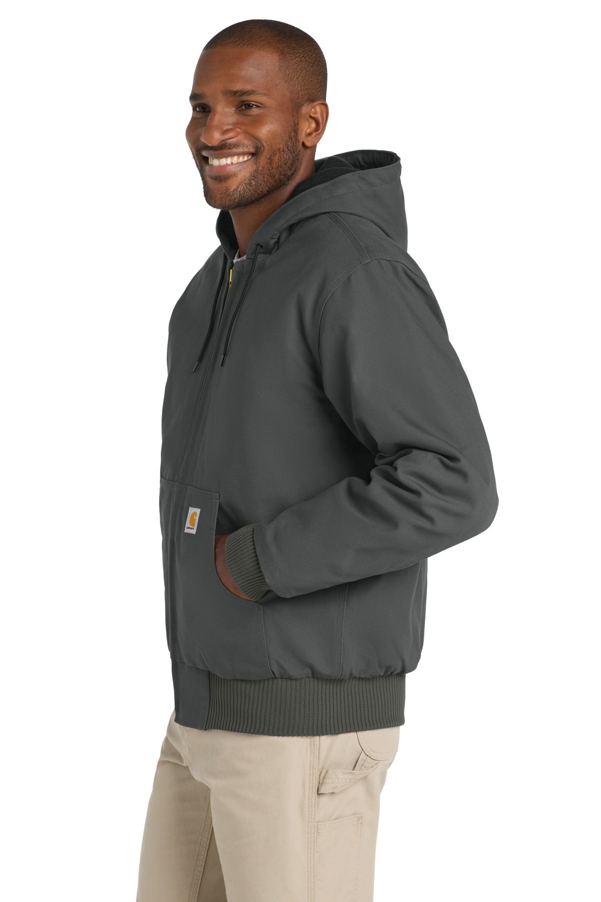 Gravel Carhartt Quilted-Flanne-Lined Duck Active Jac. CT106677