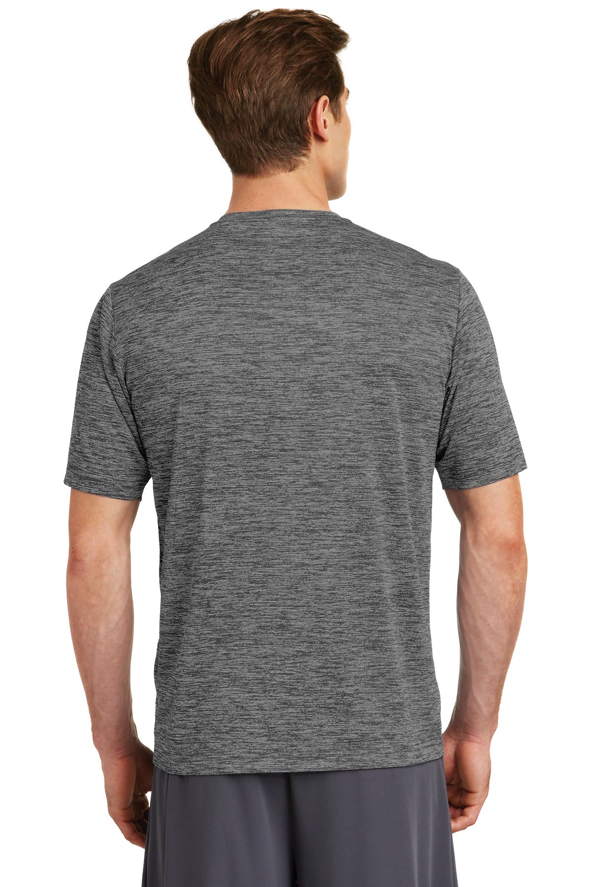 Grey Black Ele Sport-Tek PosiCharge Electric Heather Tee. ST390