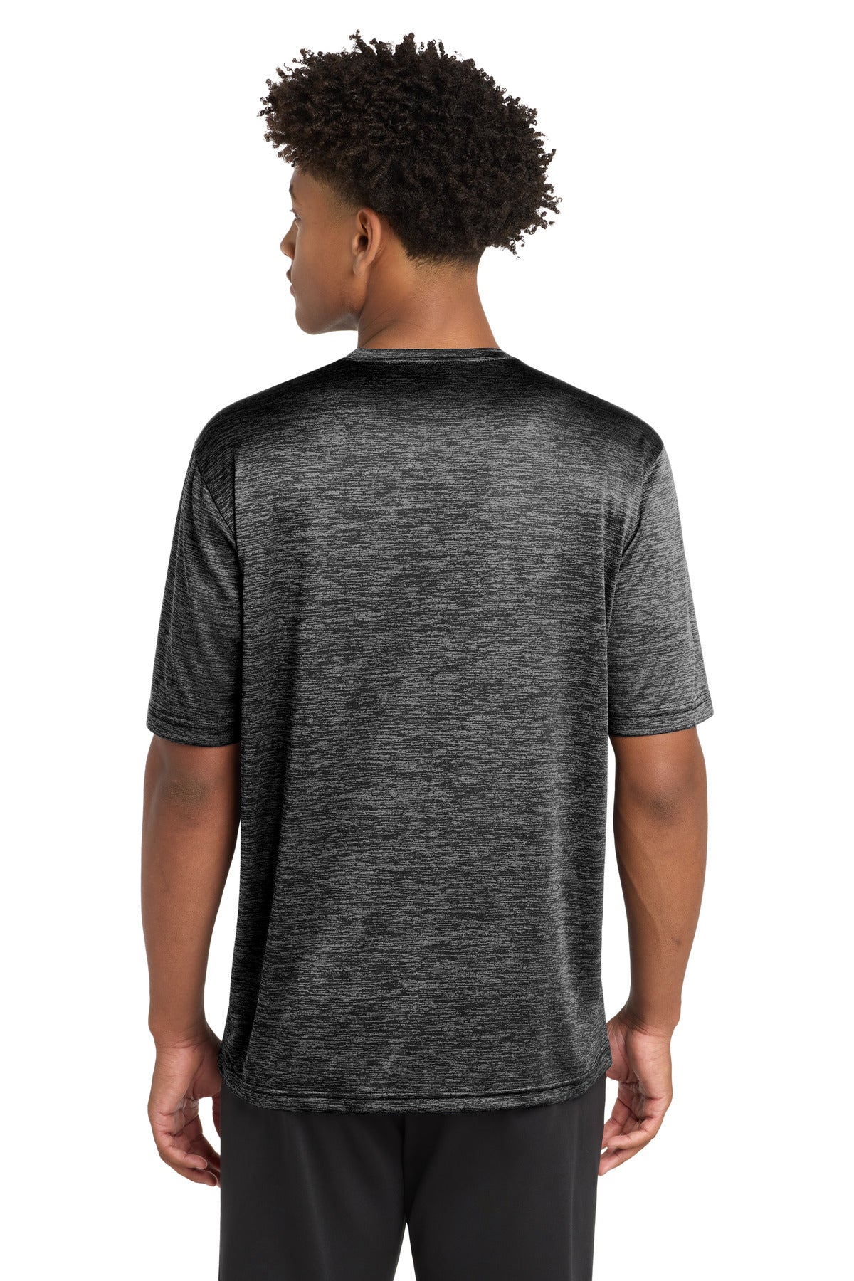 Grey Black Ele Sport-Tek PosiCharge Electric Heather Tee. ST390