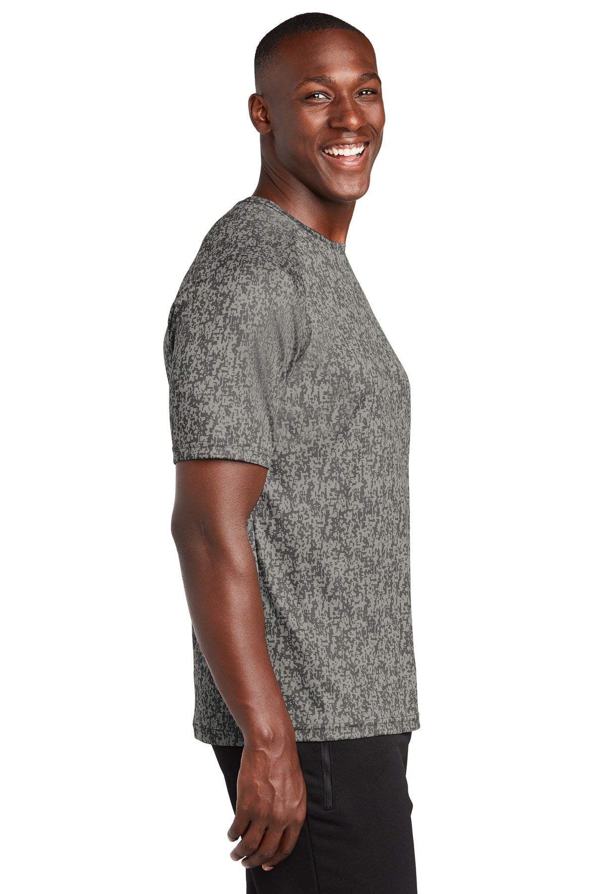 Grey Concrete Sport-Tek Digi Camo Tee. ST460