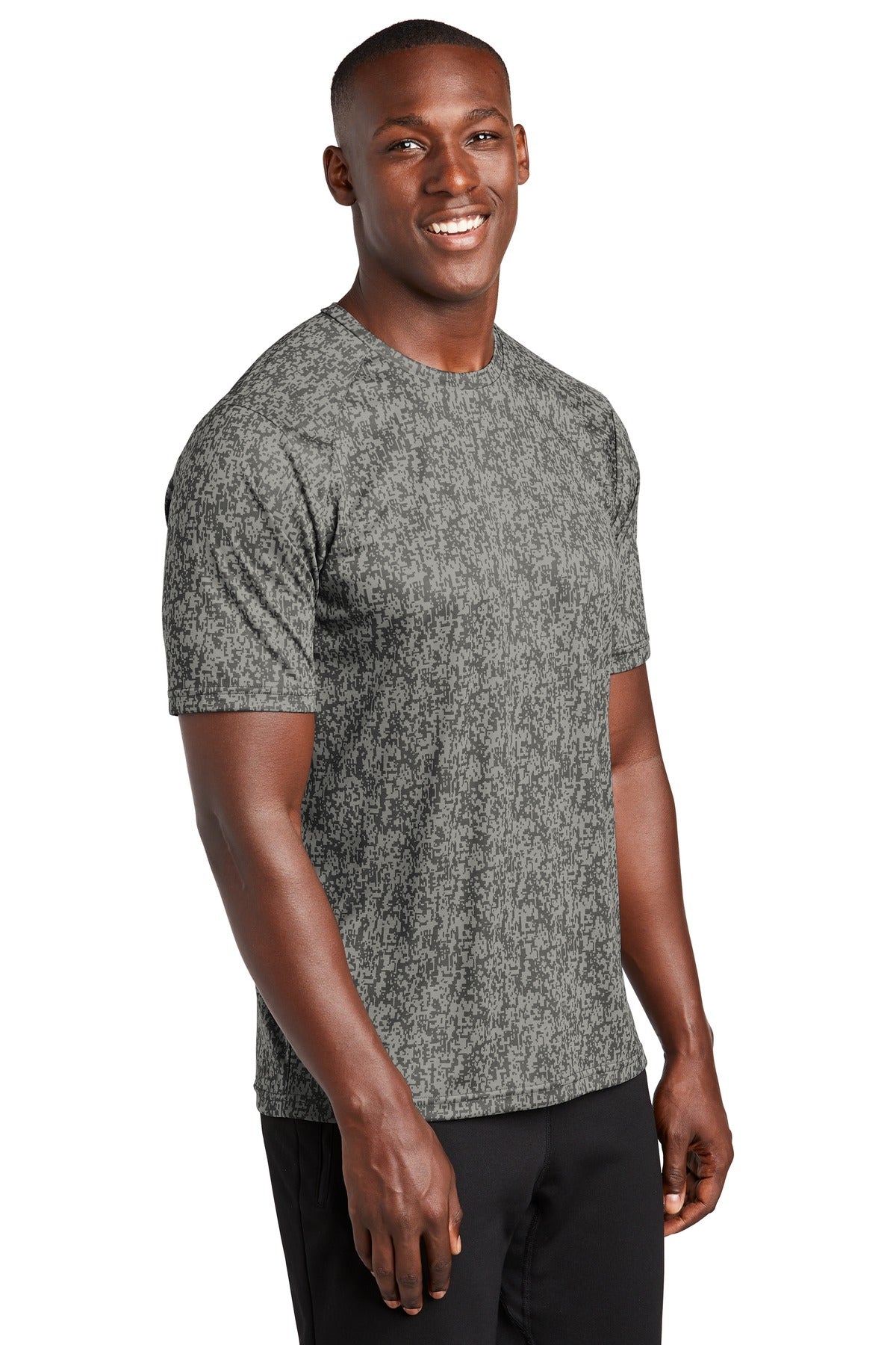 Grey Concrete Sport-Tek Digi Camo Tee. ST460