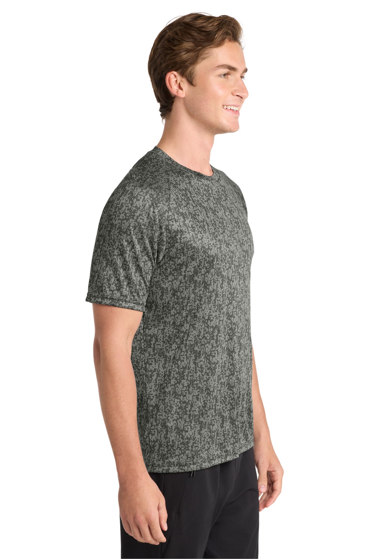 Grey Concrete Sport-Tek Digi Camo Tee. ST460