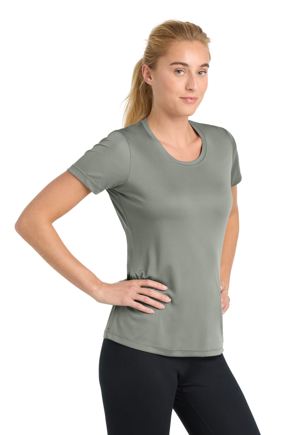 Grey Concrete Sport-Tek Women's PosiCharge Competitor Tee. LST350