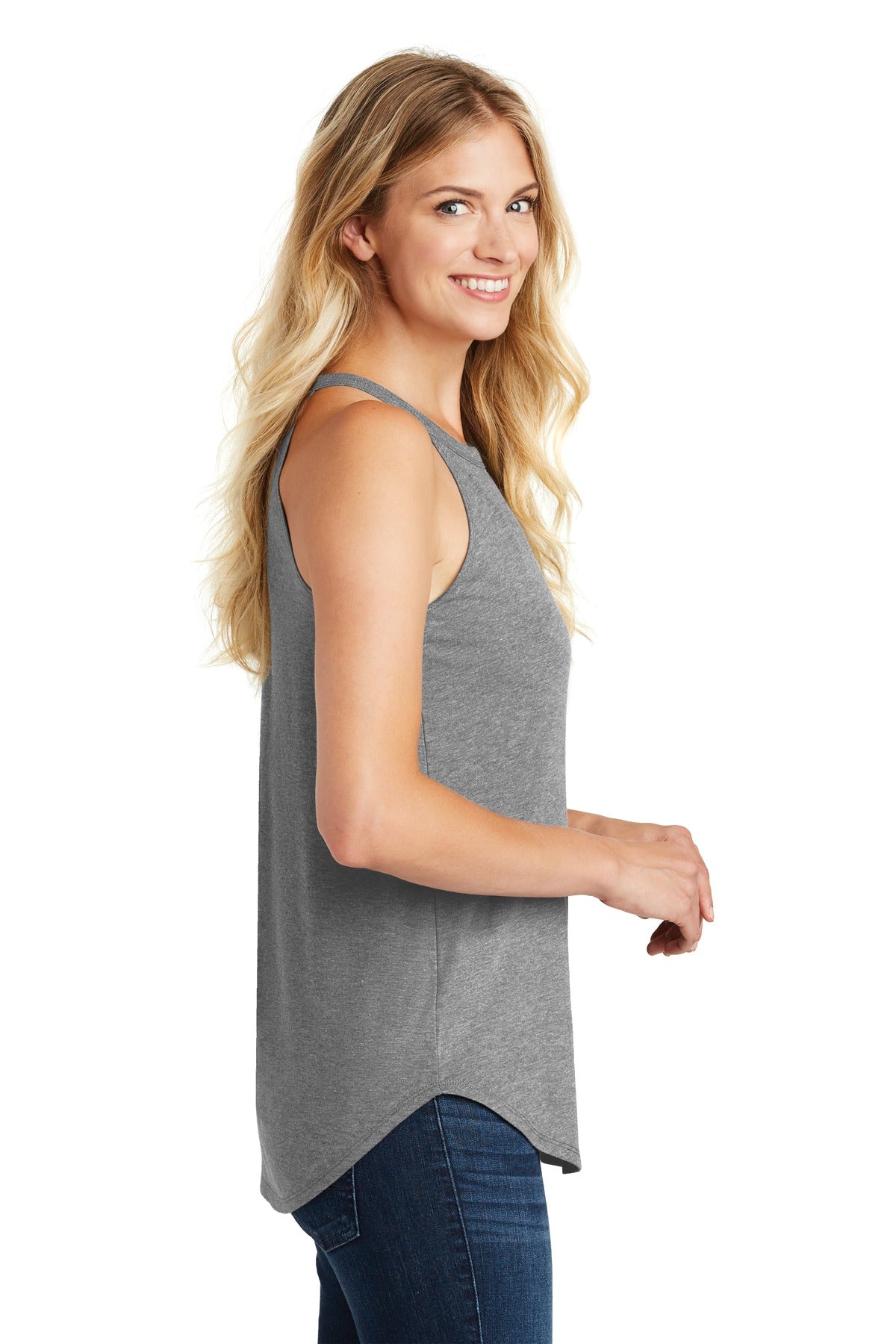 Grey Frost District Women's Perfect Tri Rocker Tank. DT137L