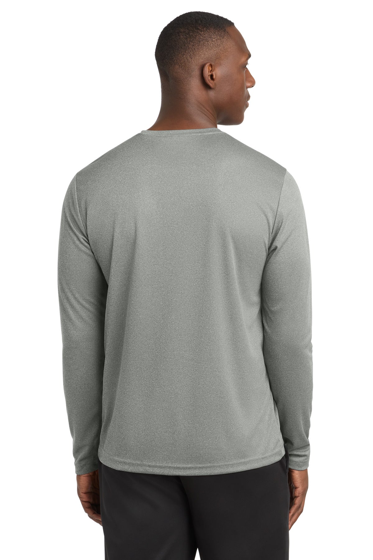 Grey Heather Sport-Tek PosiCharge RacerMesh Long Sleeve Tee. ST340LS