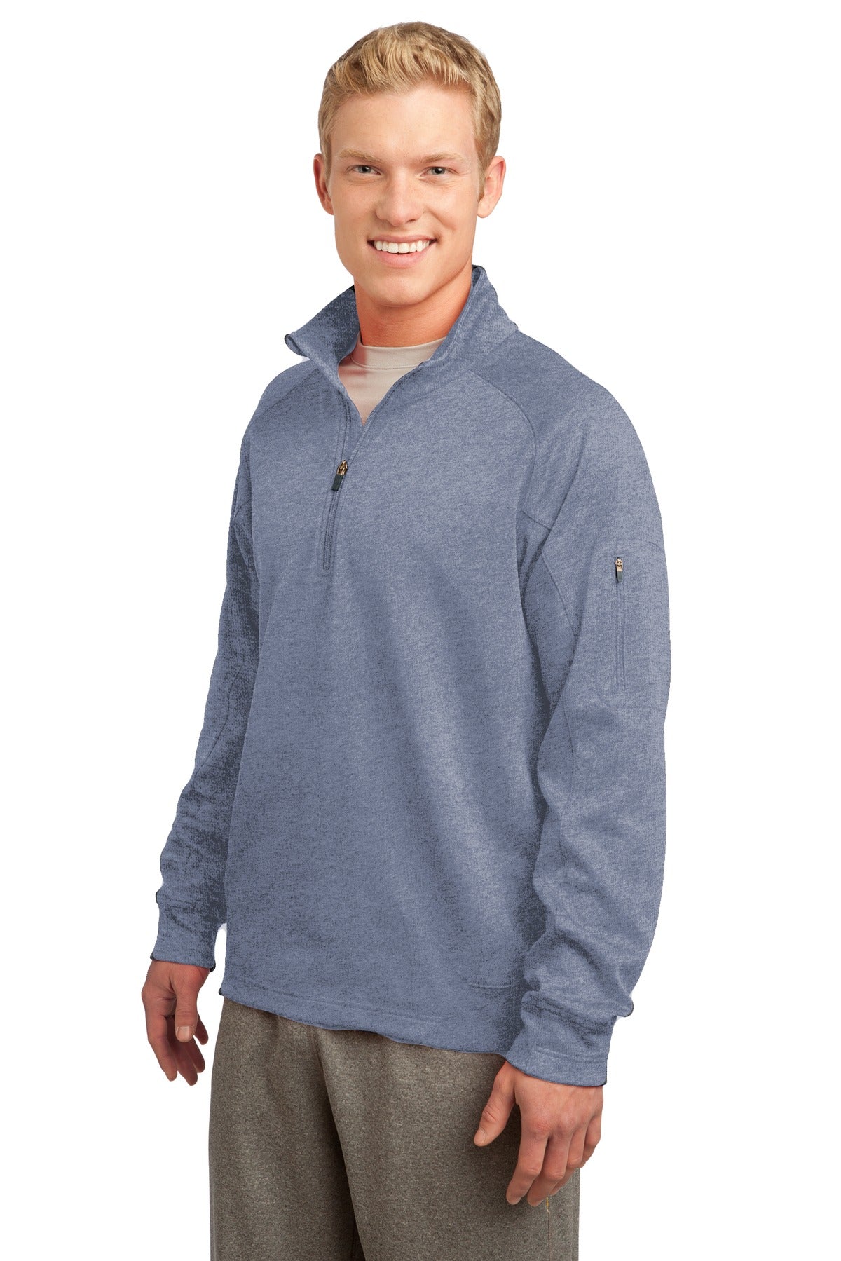 Grey Heather Sport-Tek Tech Fleece 1/4-Zip Pullover. F247