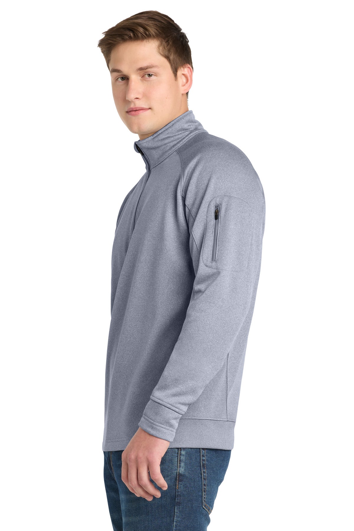 Grey Heather Sport-Tek Tech Fleece 1/4-Zip Pullover. F247
