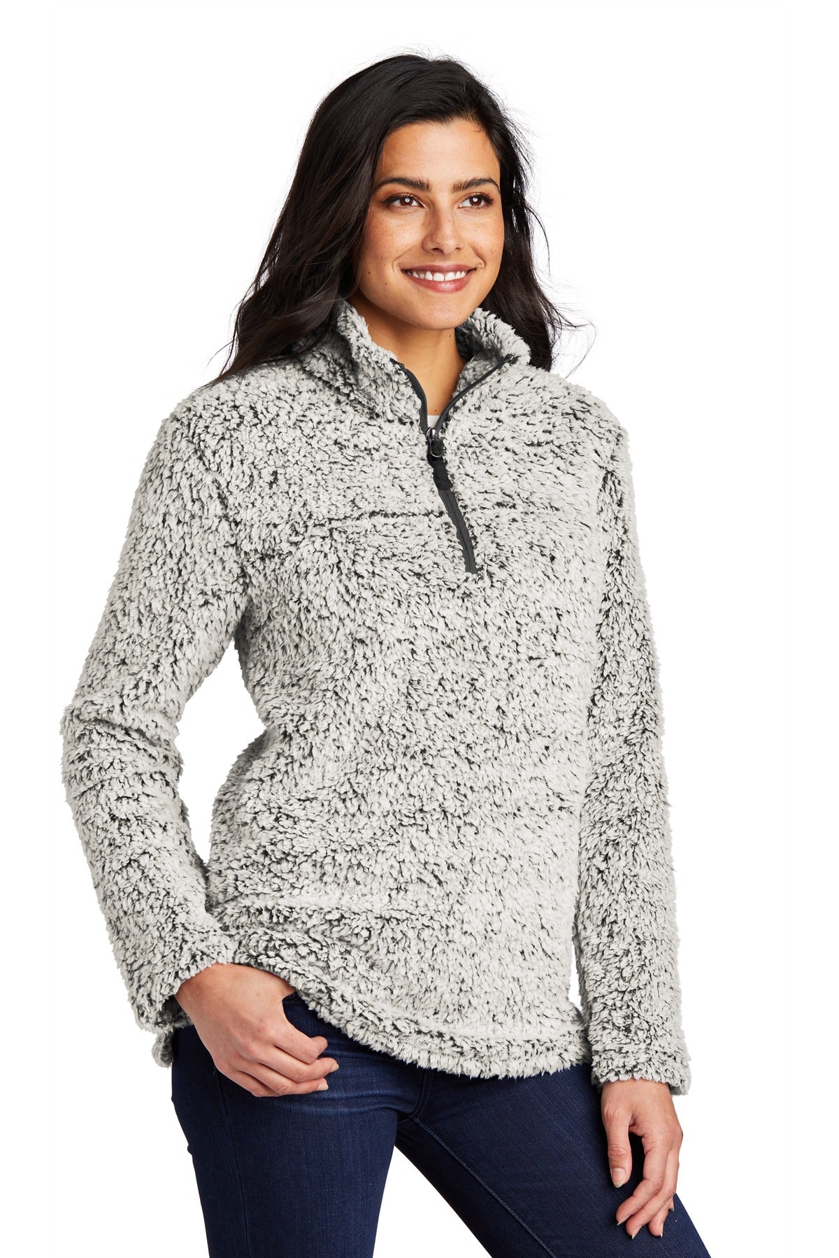 Grey Hthr Port Authority Women's Cozy 1/4-Zip Fleece L130