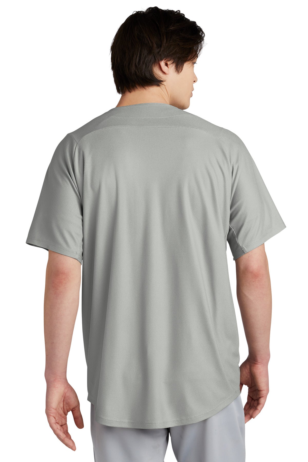 Grey New Era Diamond Era Full-Button Jersey. NEA220