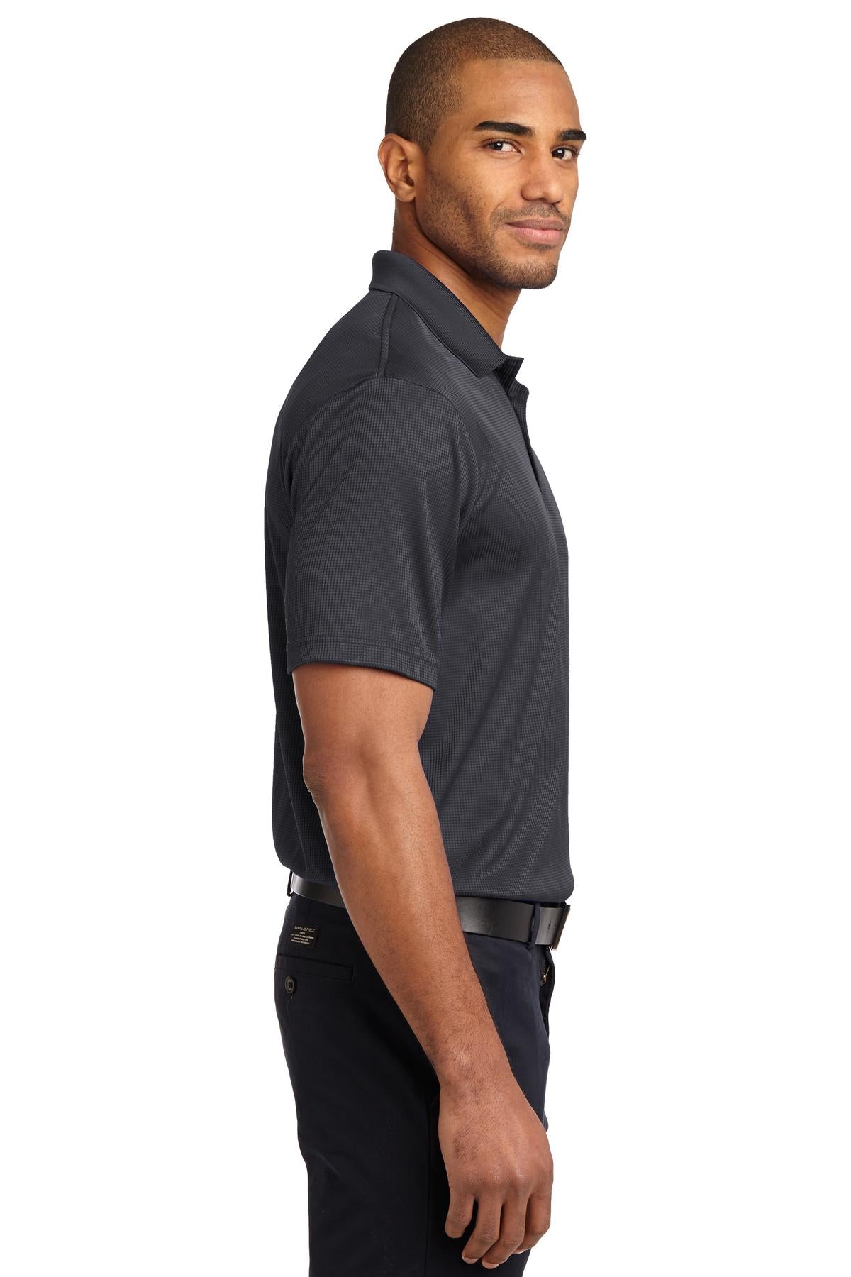 Grey Smoke Port Authority Performance Fine Jacquard Polo. K528