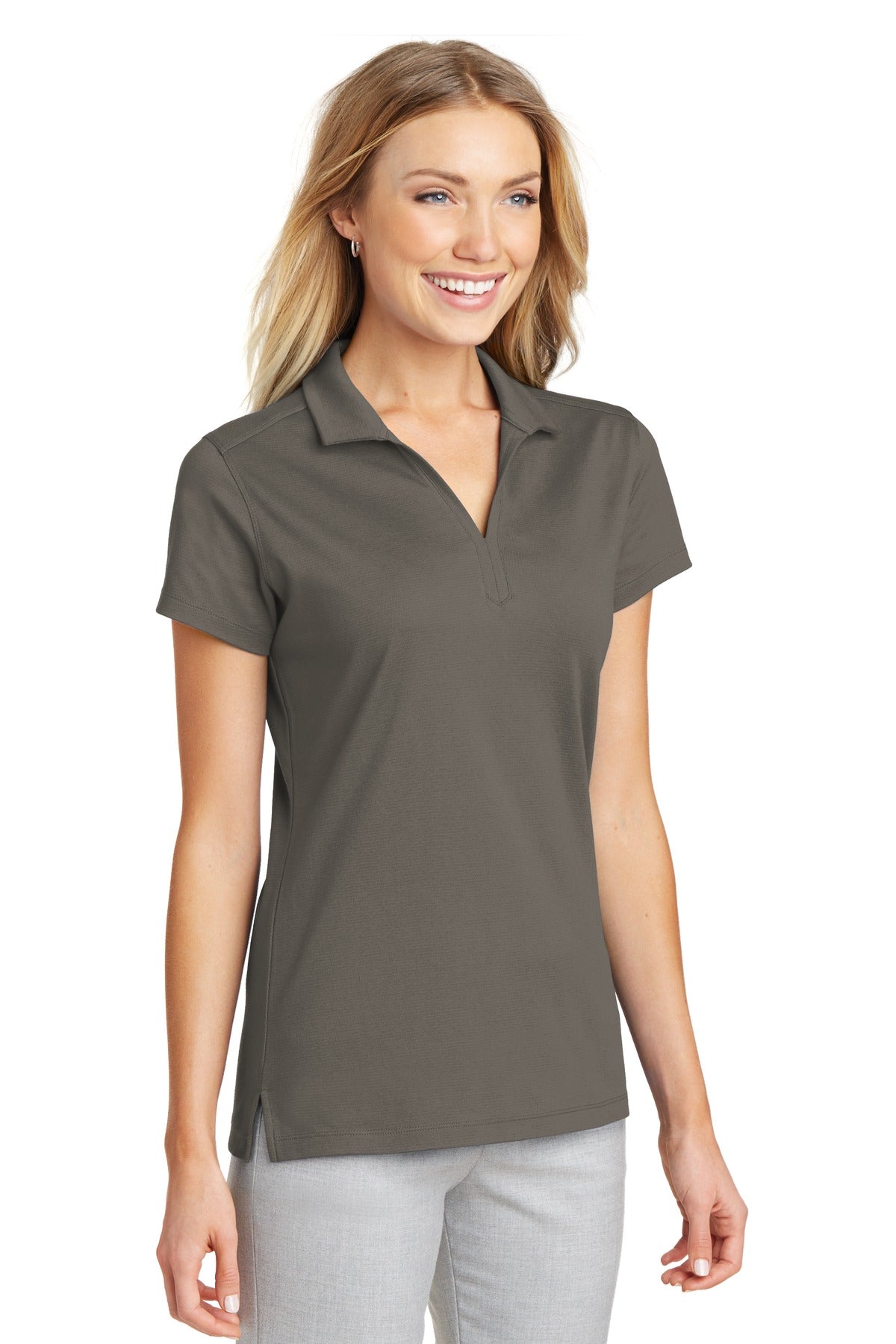 Grey Smoke Port Authority Women's Rapid Dry Mesh Polo. L573