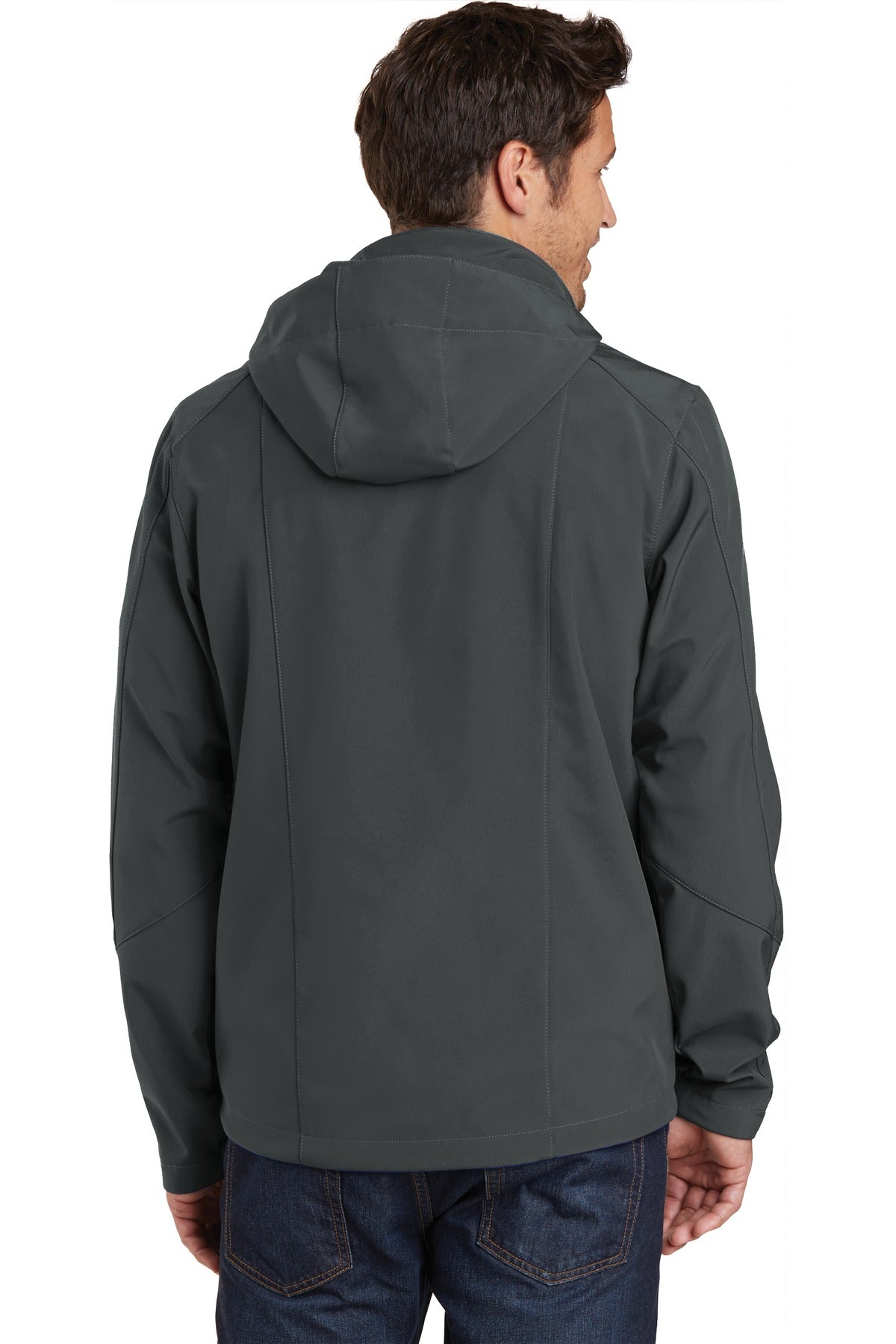 Grey Steel Eddie Bauer Hooded Soft Shell Parka. EB536