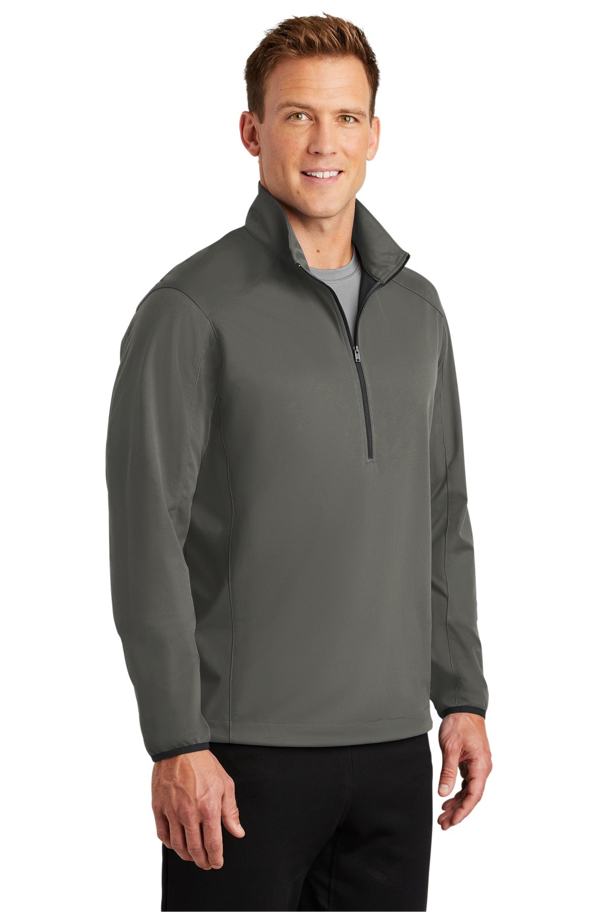 Grey Steel Port Authority Active 1/2-Zip Soft Shell Jacket. J716