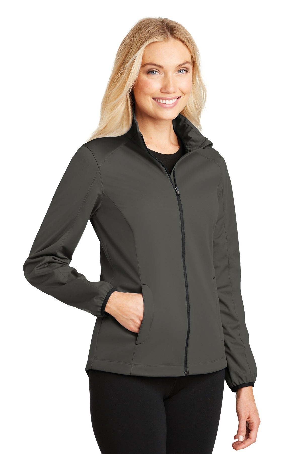 Grey Steel Port Authority Women's Active Soft Shell Jacket. L717