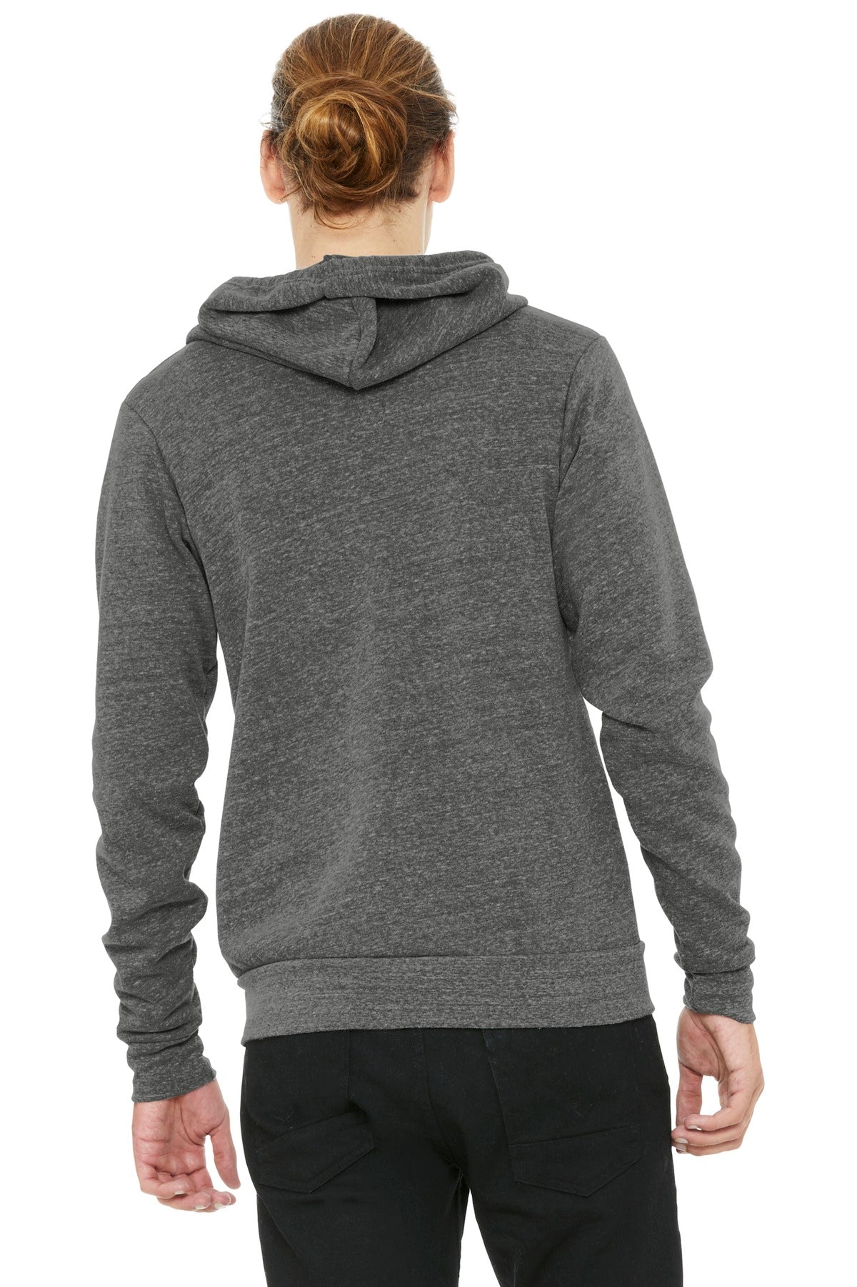 Grey TB BELLA+CANVAS Unisex Triblend Sponge Fleece Full-Zip Hoodie. BC3909