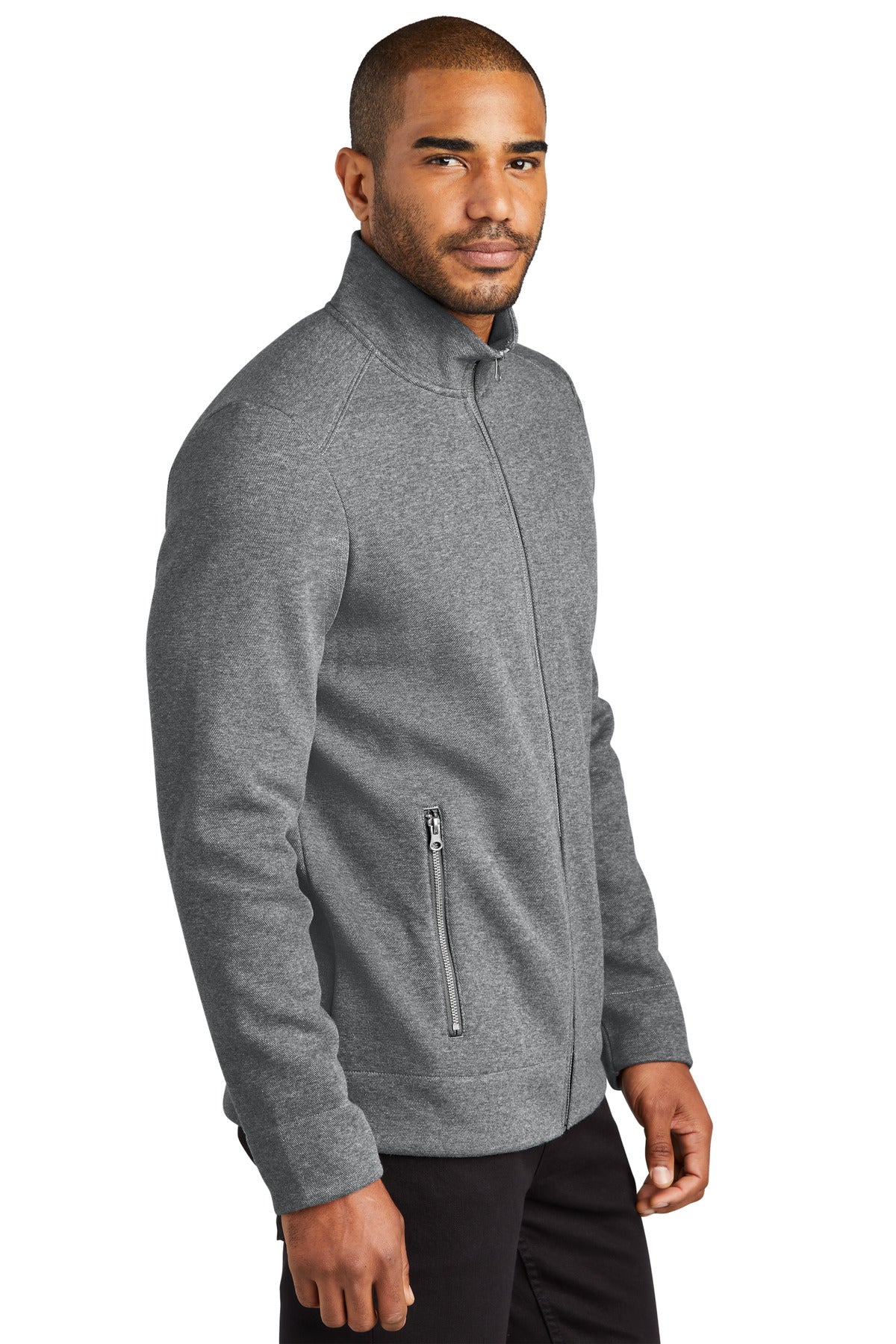 GreyHthr Port Authority Network Fleece Jacket F422