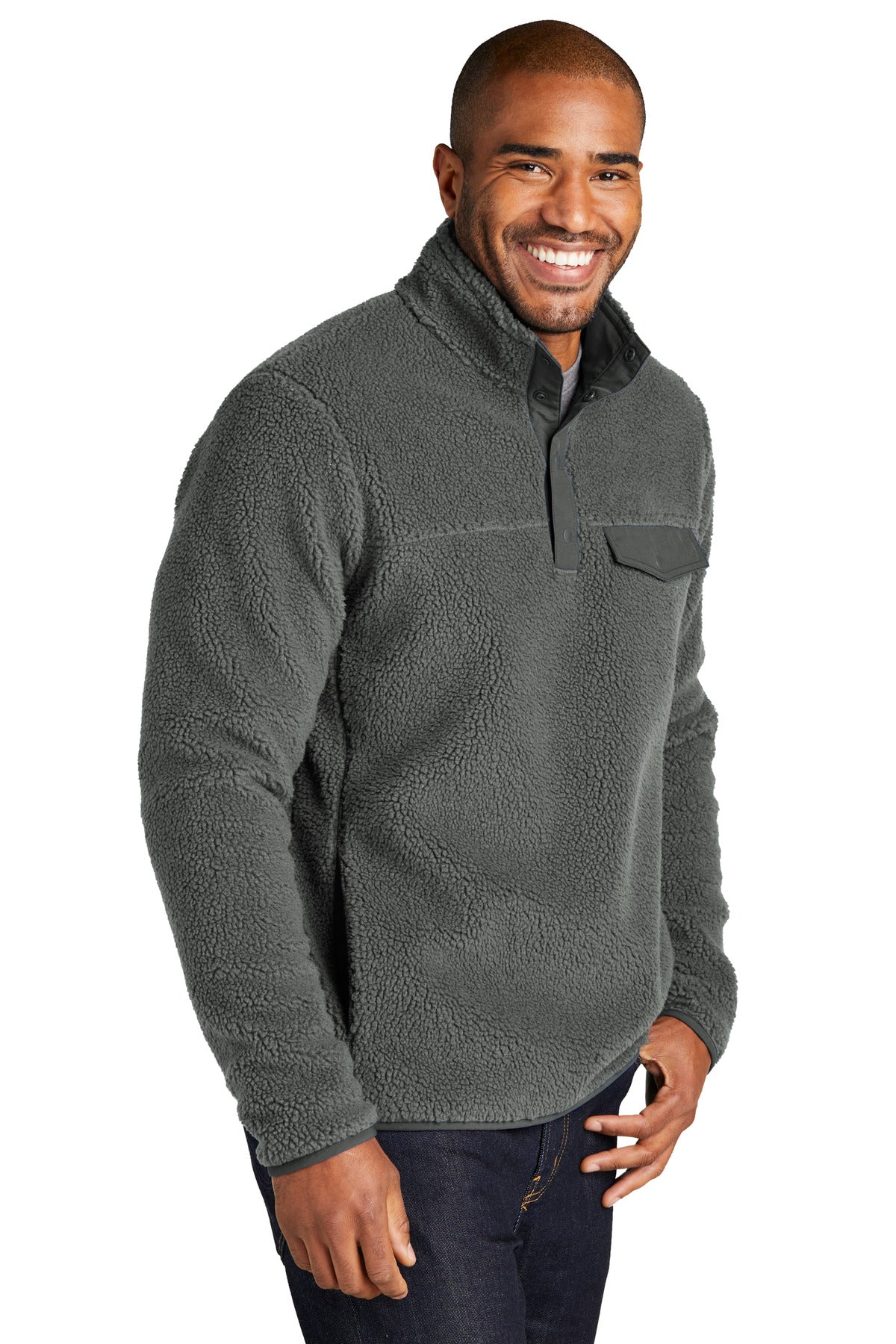 GreySteel Port Authority Camp Fleece Snap Pullover F140