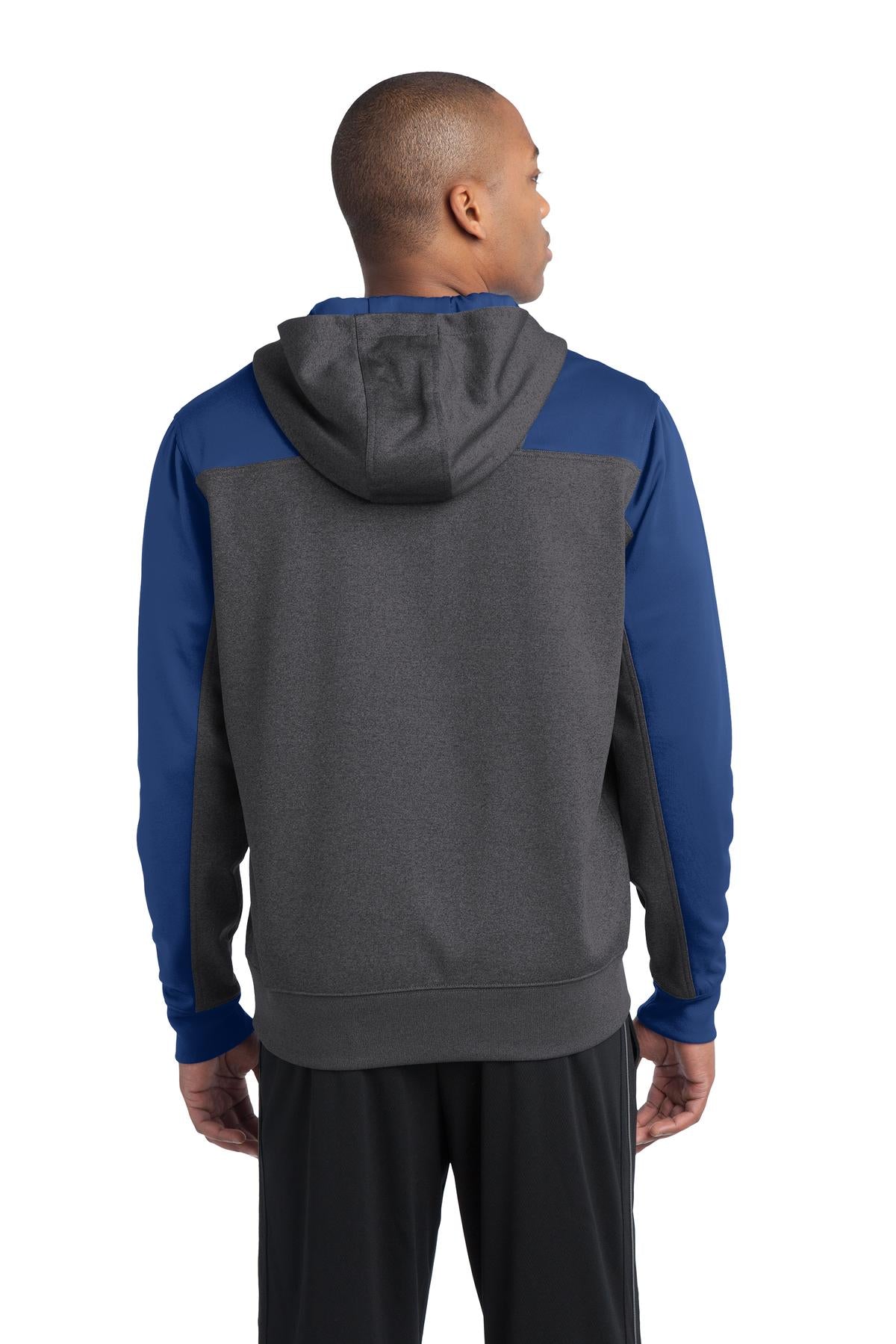 Grph Hea/TrRoy Sport-Tek Tech Fleece Colorblock 1/4-Zip Hooded Sweatshirt. ST249