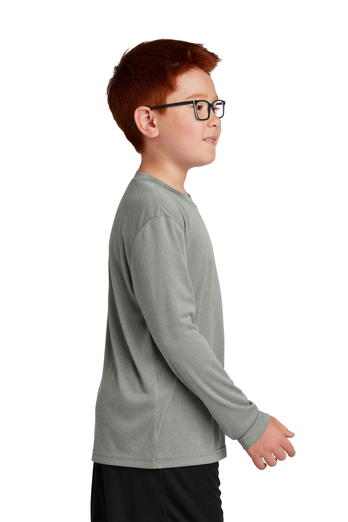 GryConHthr Sport-Tek Youth Long Sleeve PosiCharge Competitor Tee. YST350LS
