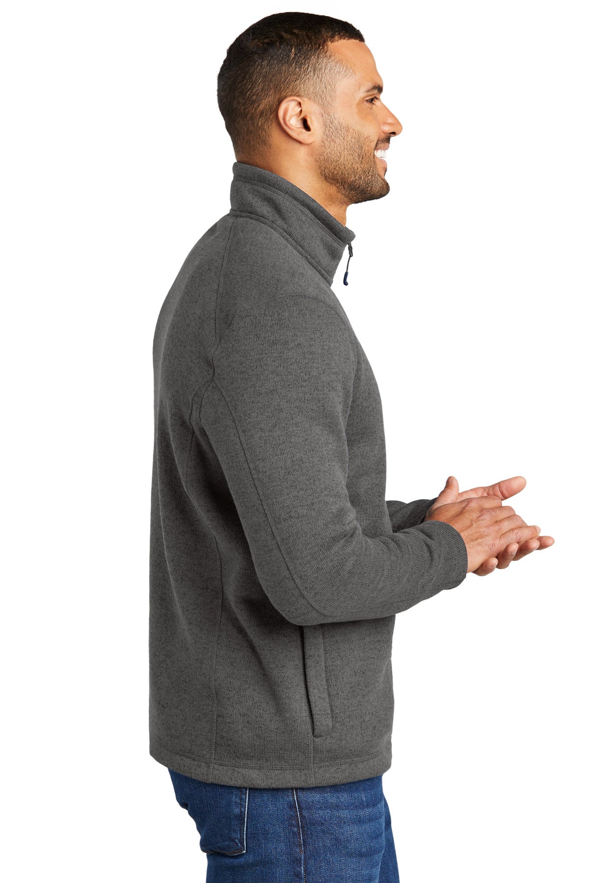 GrySmkHthr Port Authority Arc Sweater Fleece 1/4-Zip F426