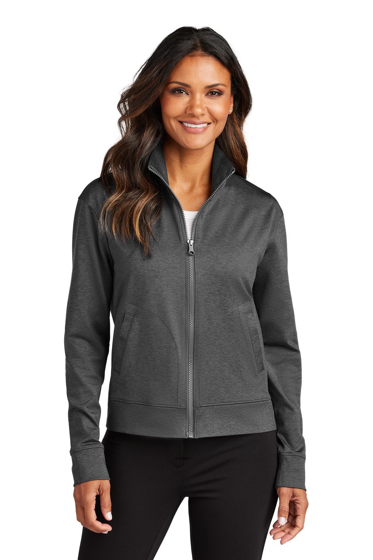 GryStlHthr Port Authority Women's C-FREE Double Knit Full-Zip LK881