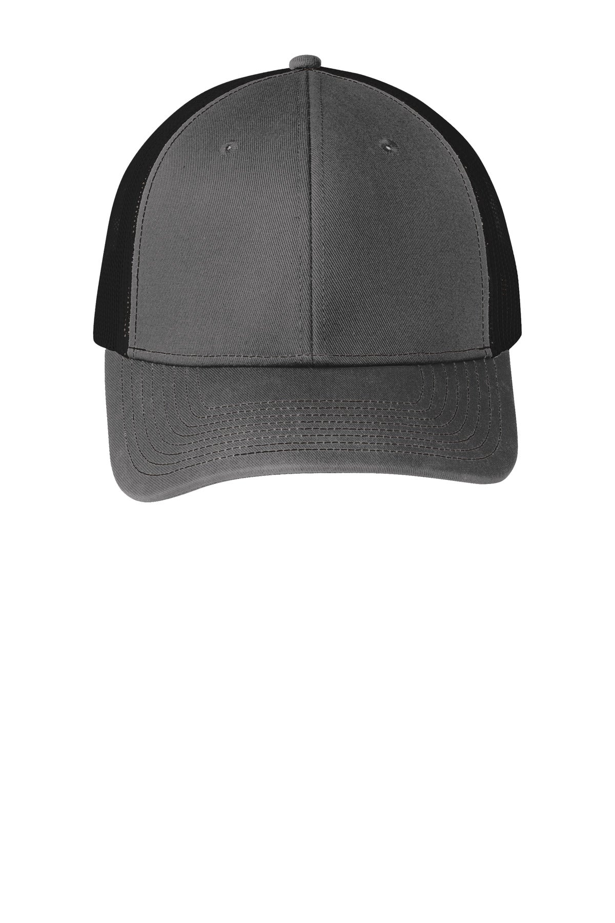 GyStl/Blk Port Authority Snapback Trucker Cap. C112