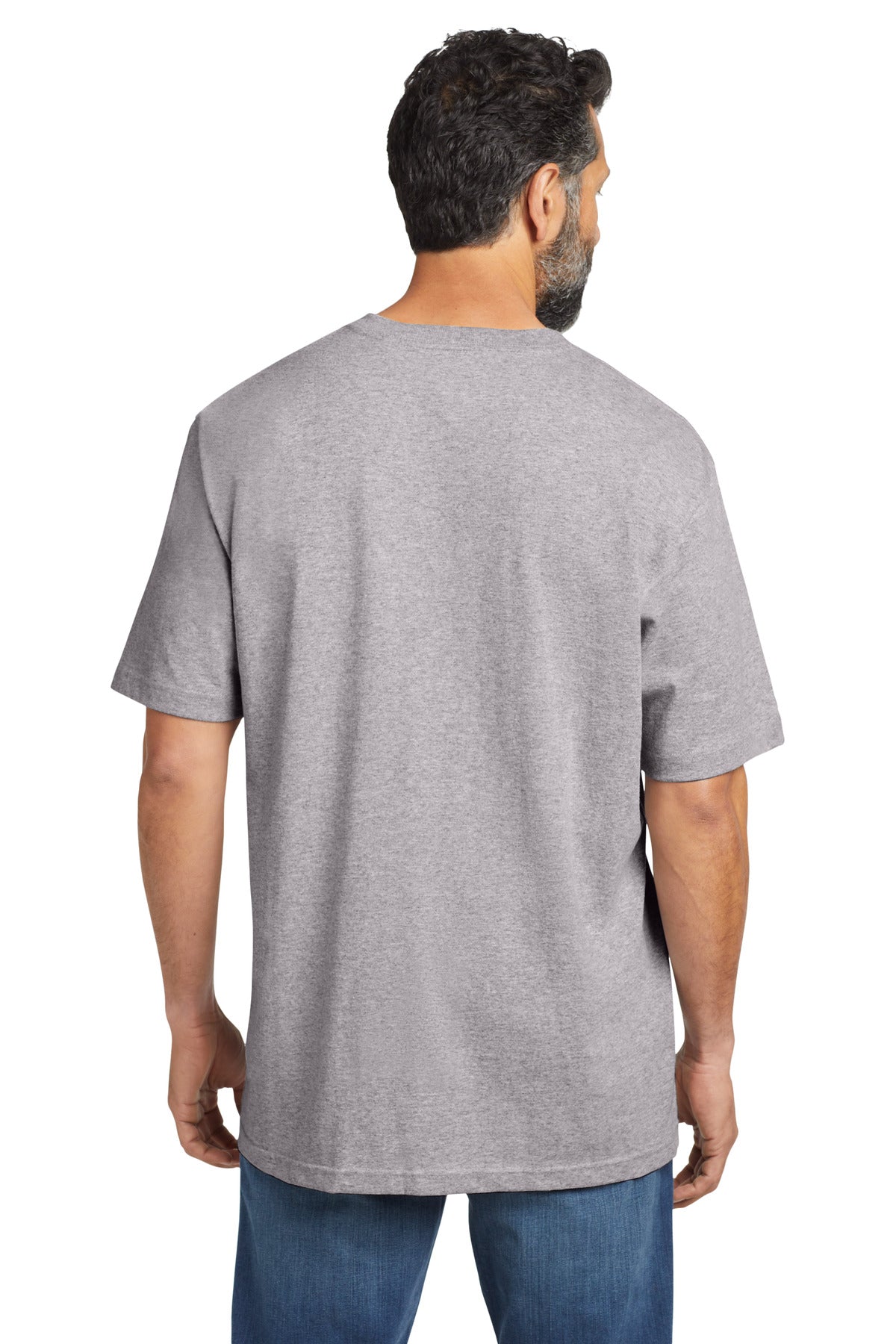 Heather Grey Carhartt Tall Workwear Pocket Short Sleeve T-Shirt. CTTK87