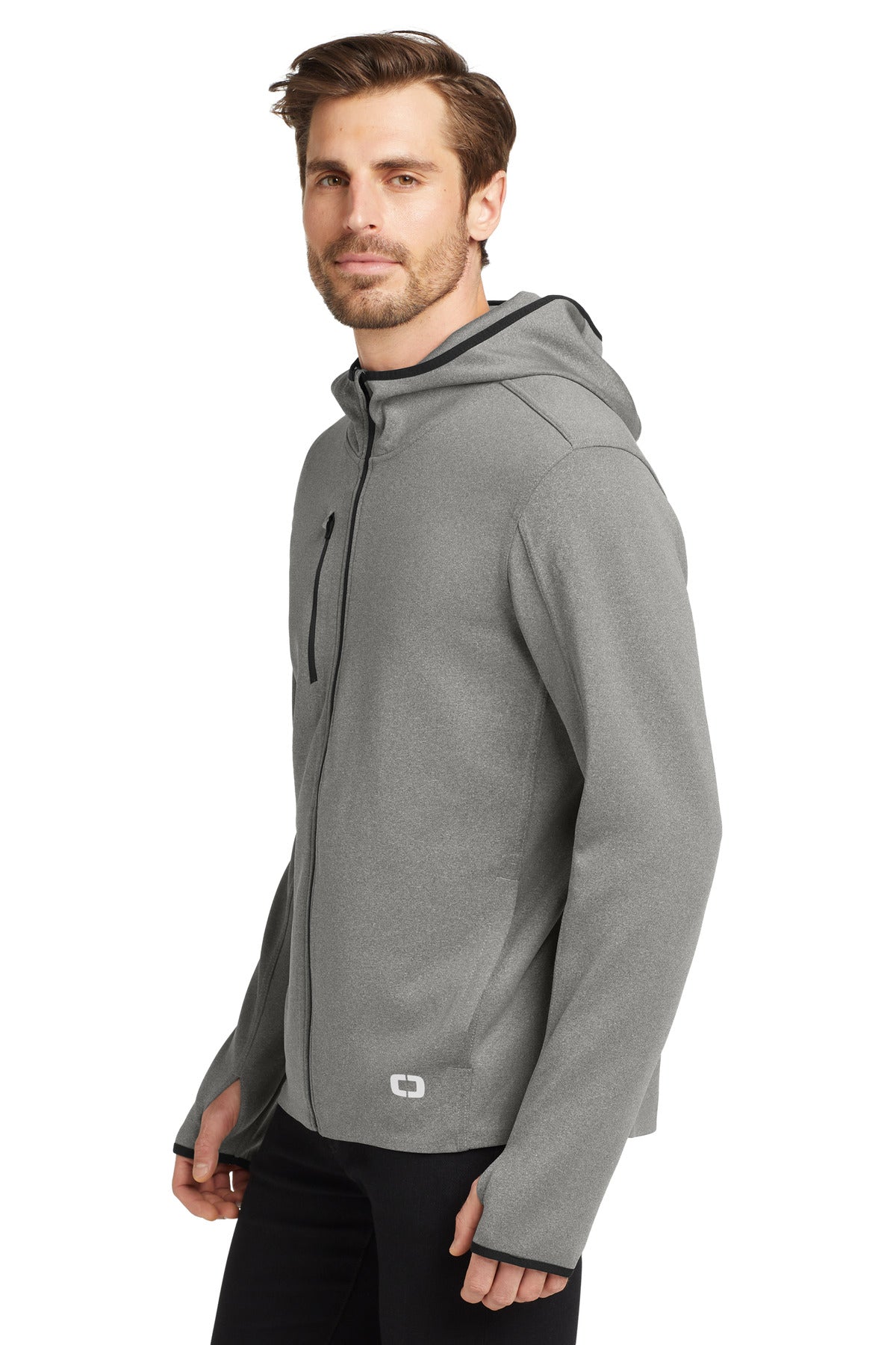 Heather Grey OGIO Stealth Full-Zip Jacket. OE728