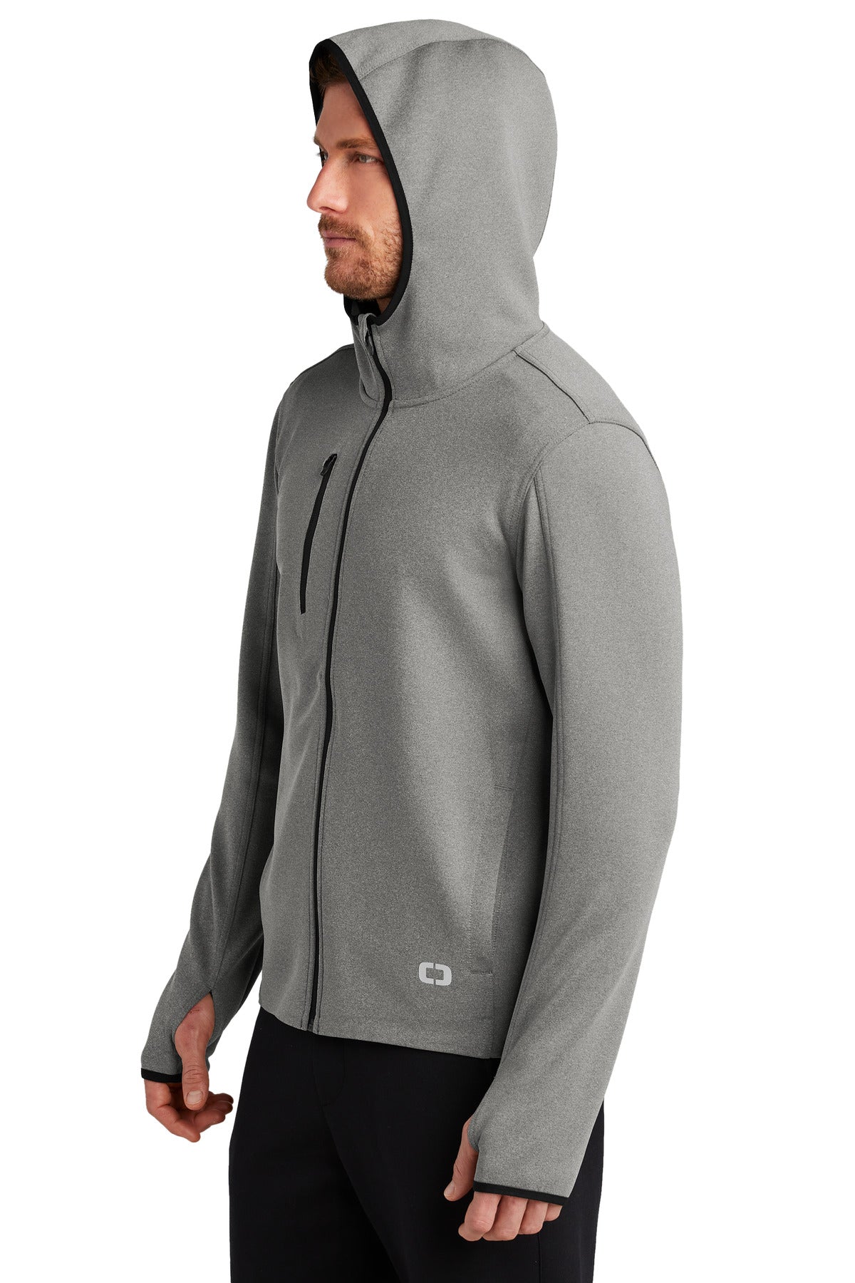 Heather Grey OGIO Stealth Full-Zip Jacket. OE728