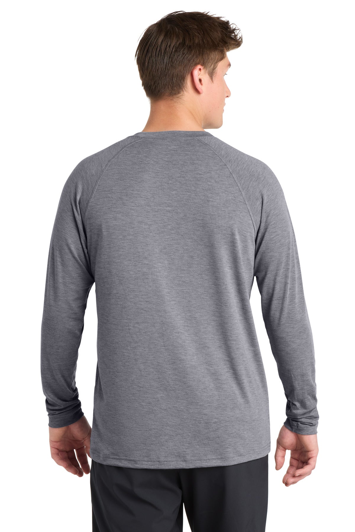 Heather Grey Sport-Tek Long Sleeve Ultimate Performance Crew. ST700LS