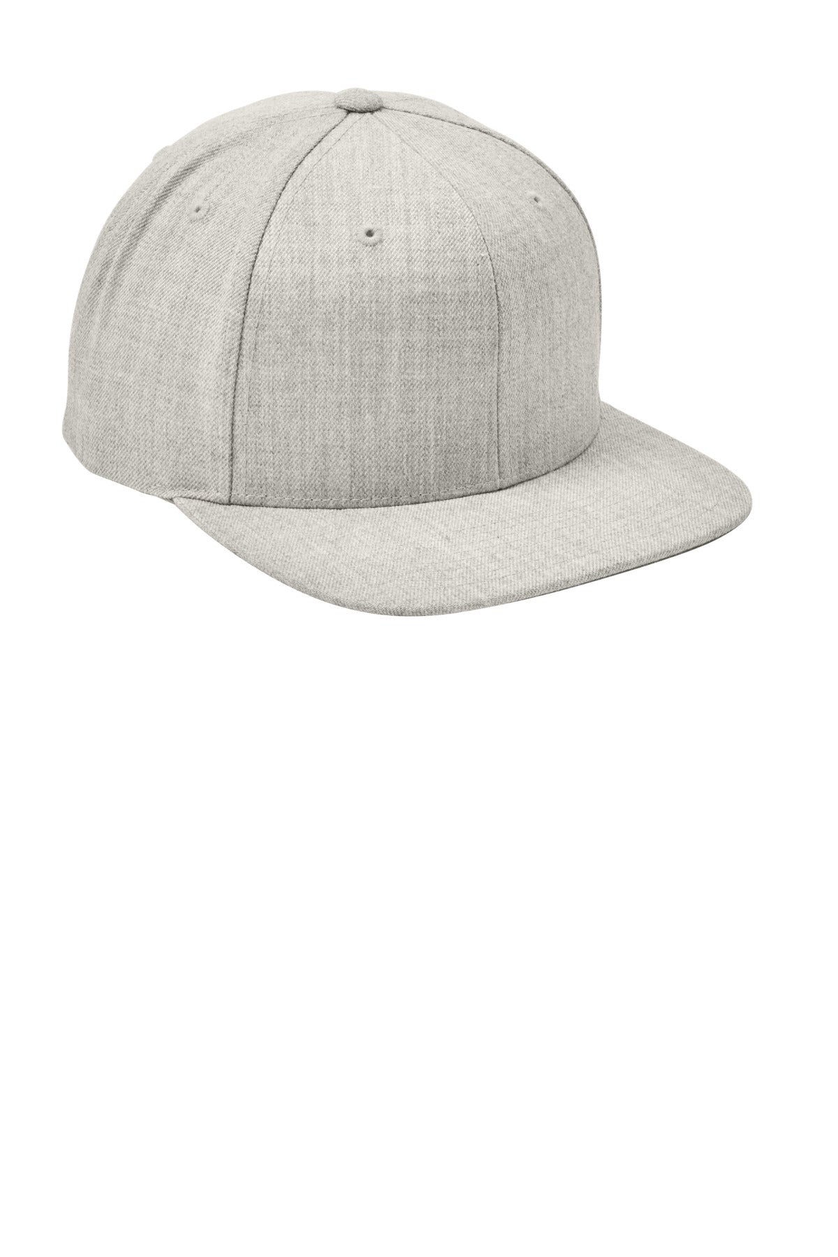 Heather Grey Sport-Tek YP Classics Flat Bill Snapback Cap. STC19
