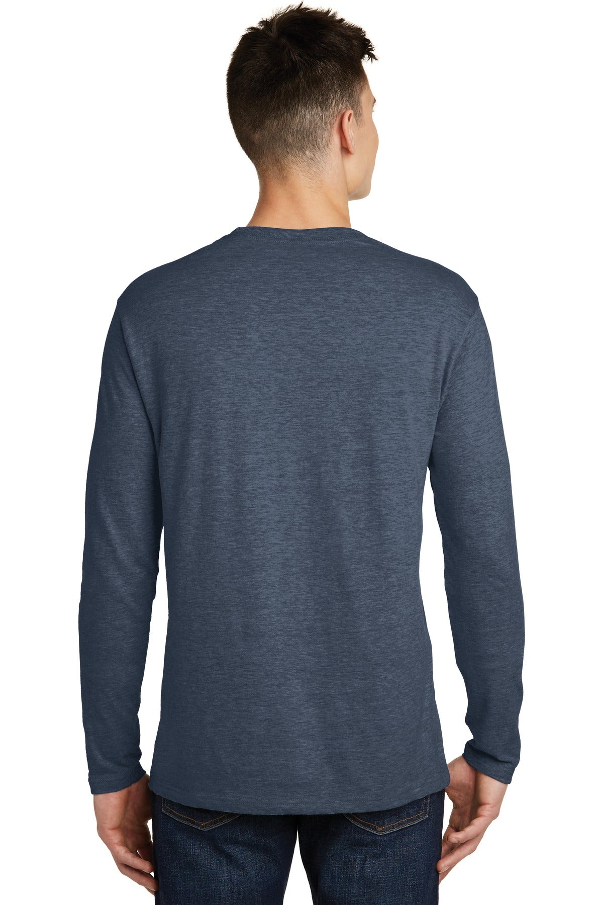 Heathered Navy District Very Important Tee Long Sleeve. DT6200