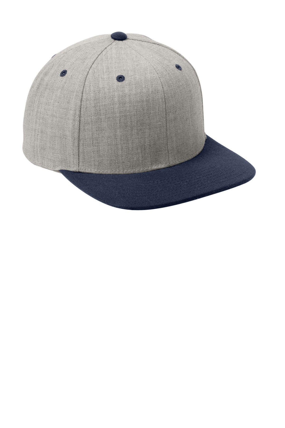 Heather/Tr Nvy Sport-Tek YP Classics Flat Bill Snapback Cap. STC19