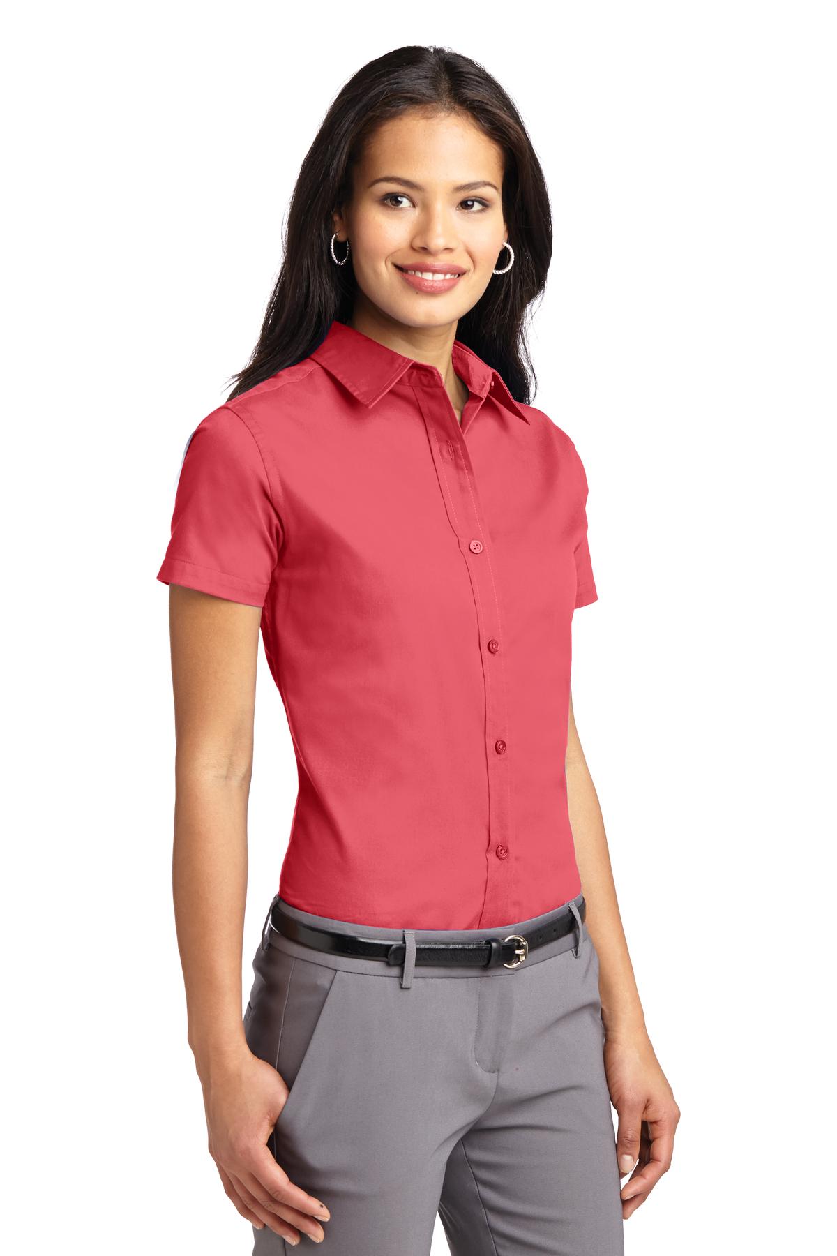 Hibiscus Port Authority Women's Short Sleeve Easy Care Shirt. L508
