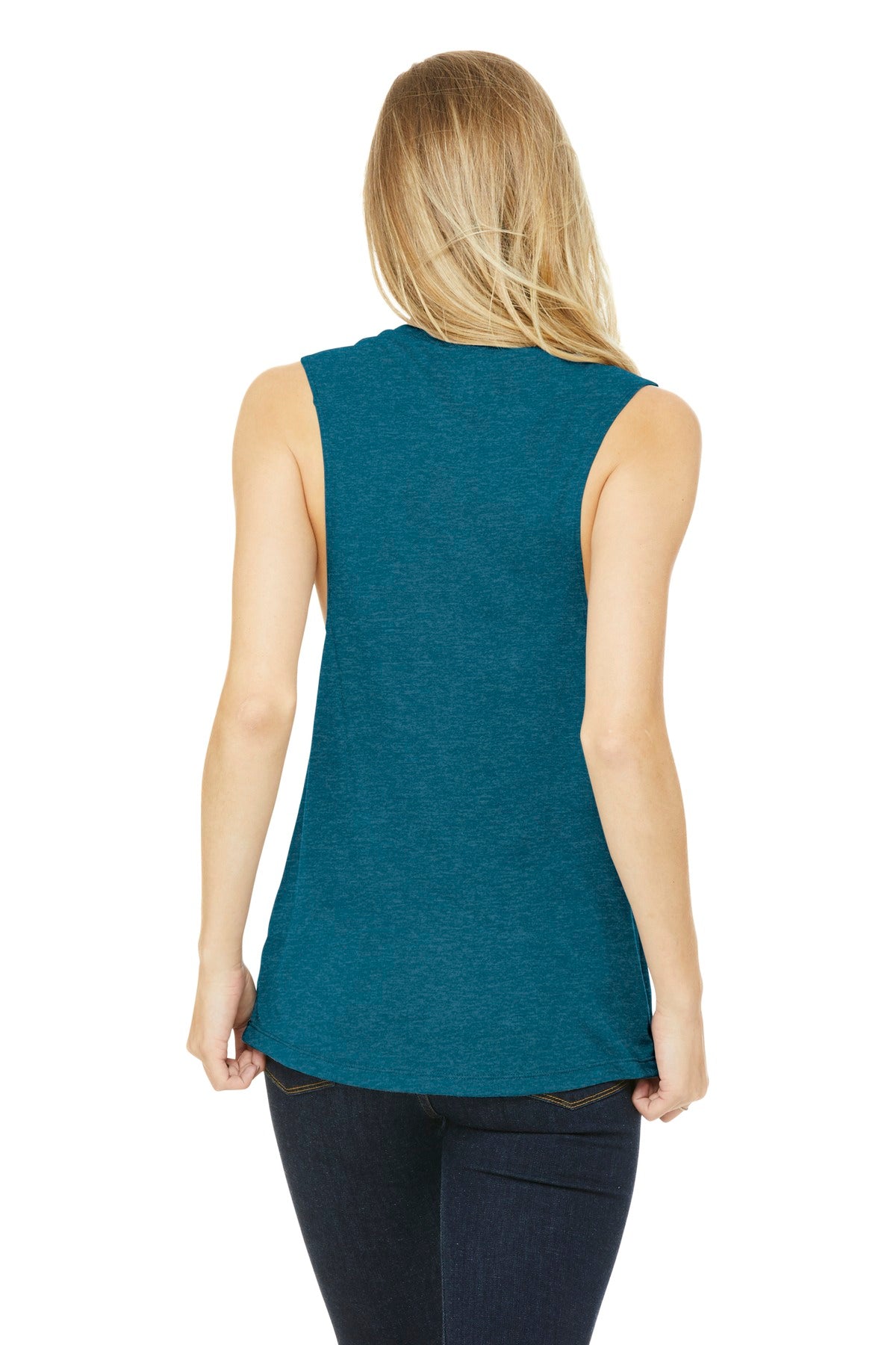Ht Deep Teal BELLA+CANVAS Women's Flowy Scoop Muscle Tank. BC8803
