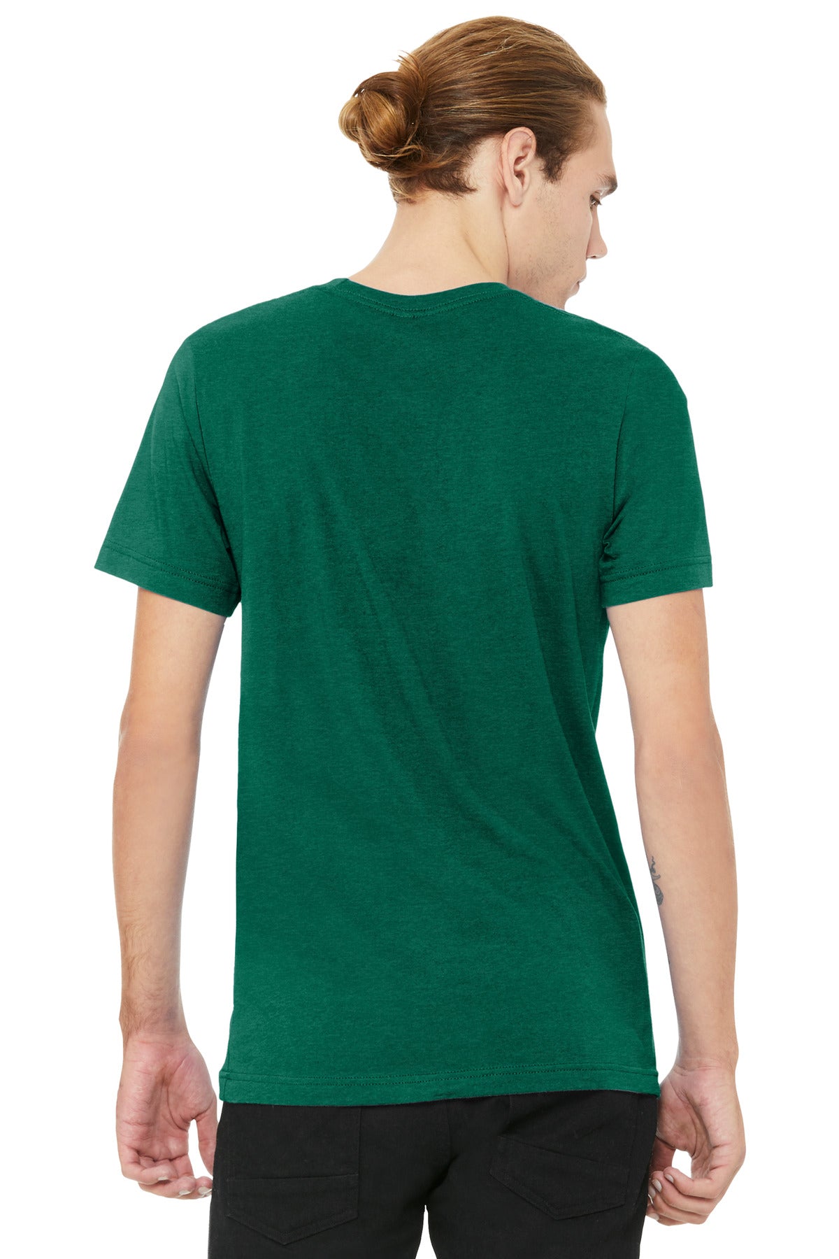 HtGrassGrn BELLA+CANVAS Unisex Heather CVC V-Neck Tee BC3005CVC