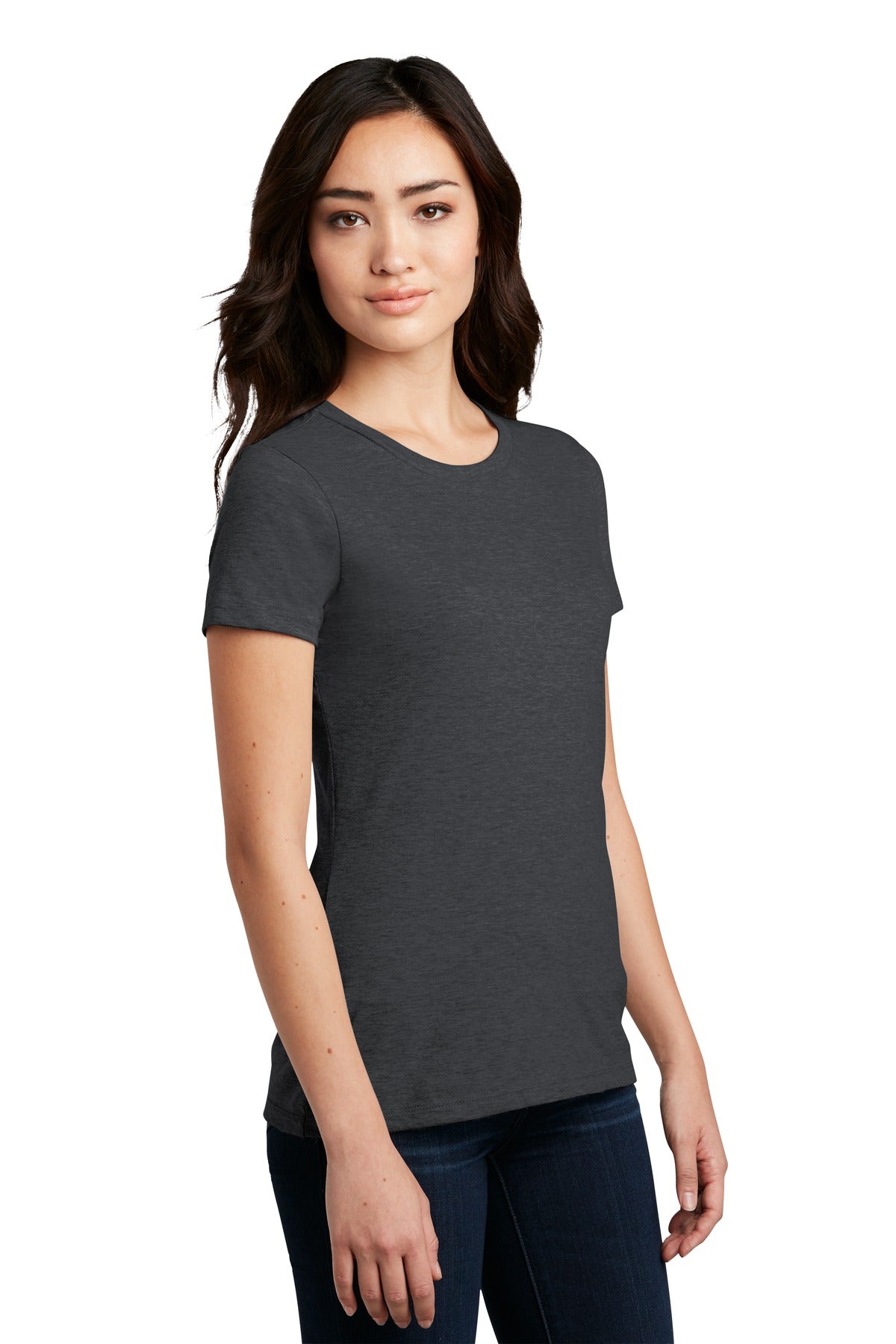 Hthr Charcoal District Women's Perfect Blend CVC Tee. DM108L